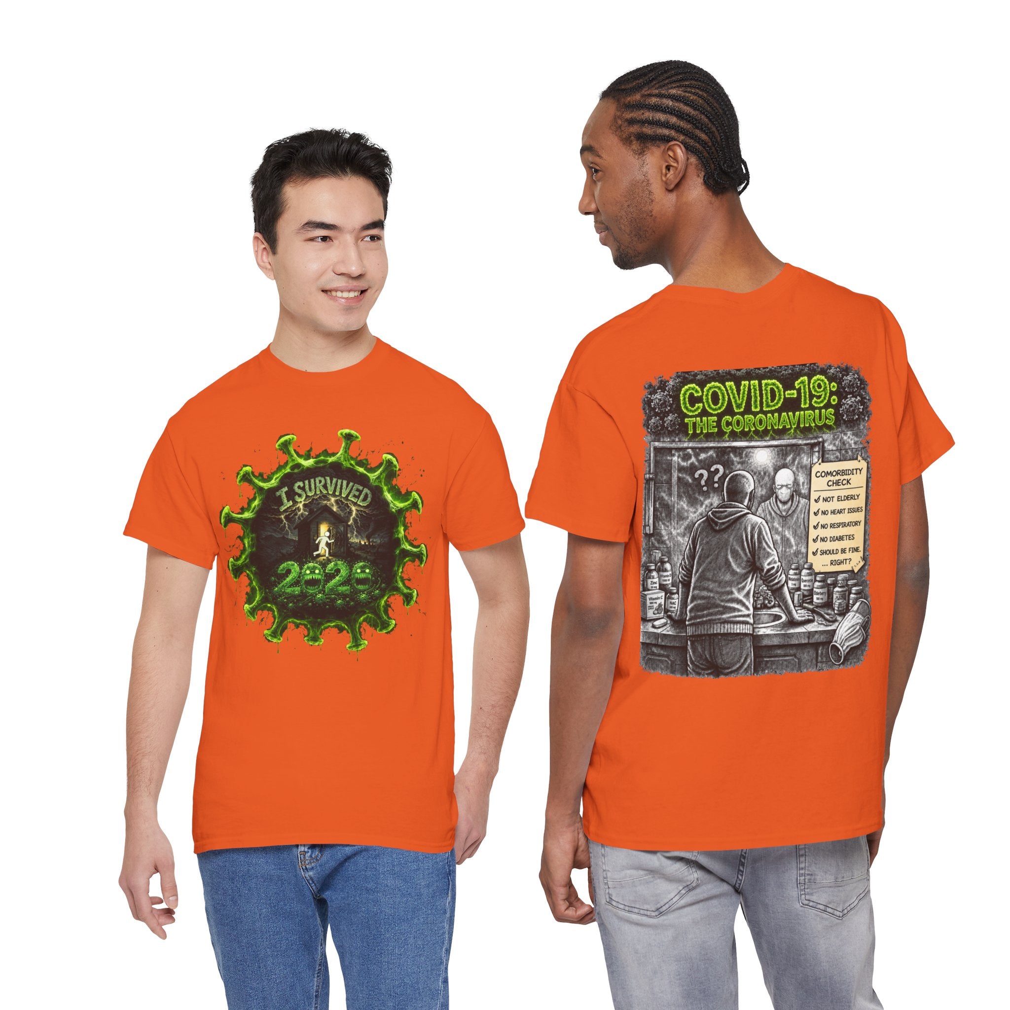 I Survived 2020 — Director's Cut S1:E1 "COVID-19: The Coronavirus" | Pandemic Edition Unisex Heavy Cotton Tee
