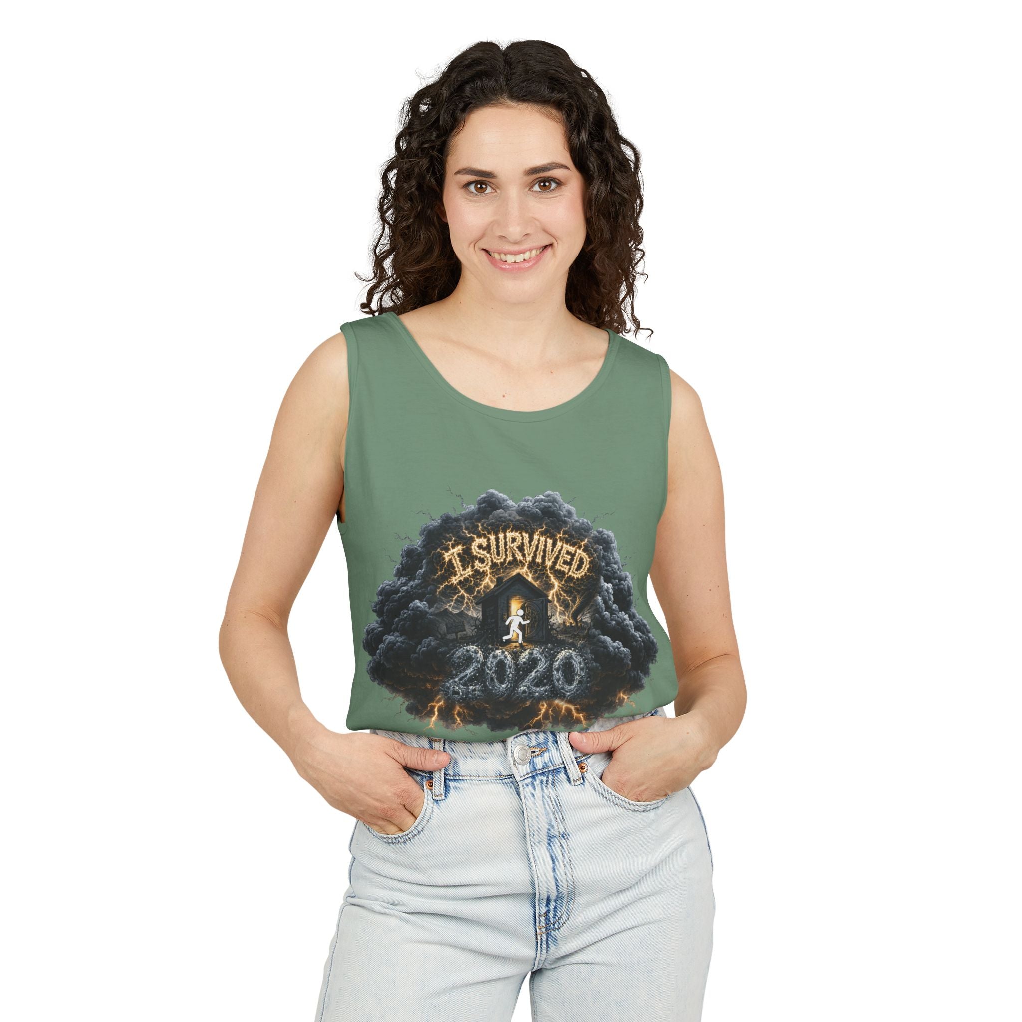 I Survived 2020 — Director's Cut Original Design Teaser Tee | Season 1 Premiere Drop Unisex Garment-Dyed Tank Top
