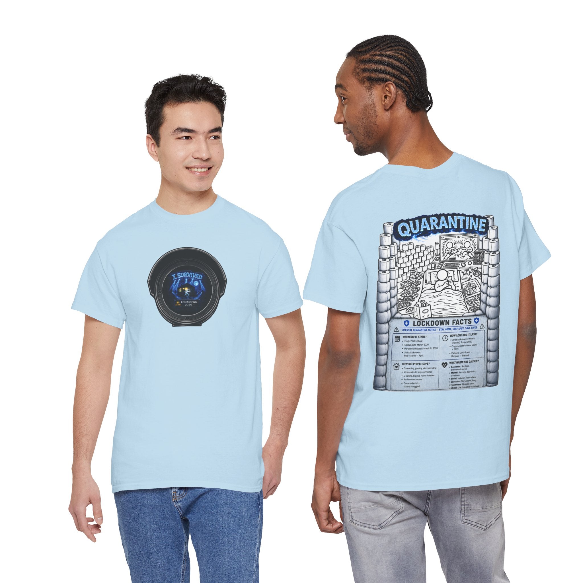 I Survived 2020 — LOCKDOWN S3:E1: Director's Cut "Quarantine" Unisex Heavy Cotton Tee
