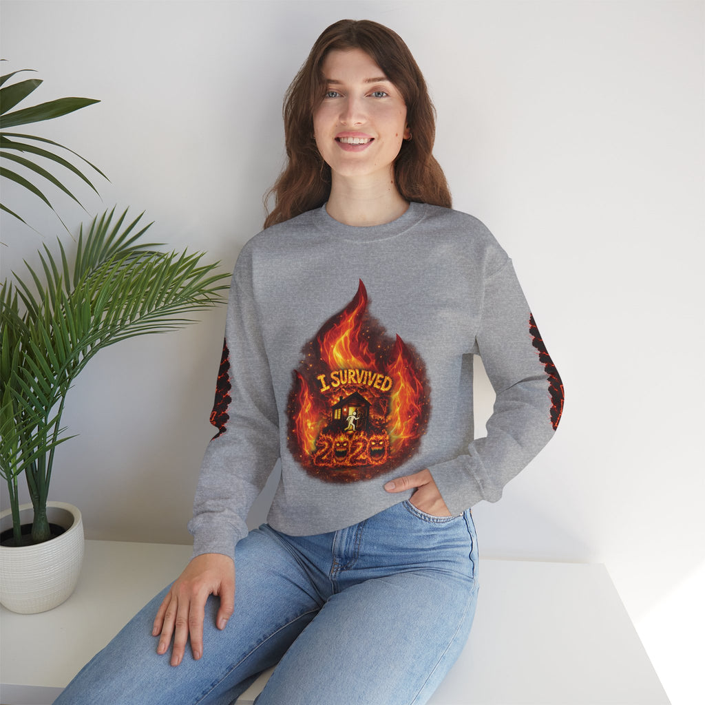 I Survived 2020 — Director's Cut S2:E1 "Berry Creek" | Wildfire Edition Memorial Unisex Heavy Blend™ Crewneck Sweatshirt