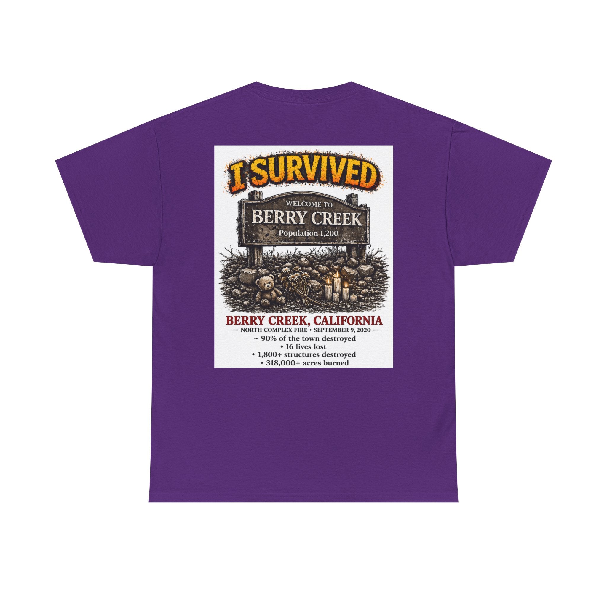 I Survived 2020 — S2:E1 "Berry Creek" | Wildfire Edition Memorial Unisex Heavy Cotton Tee