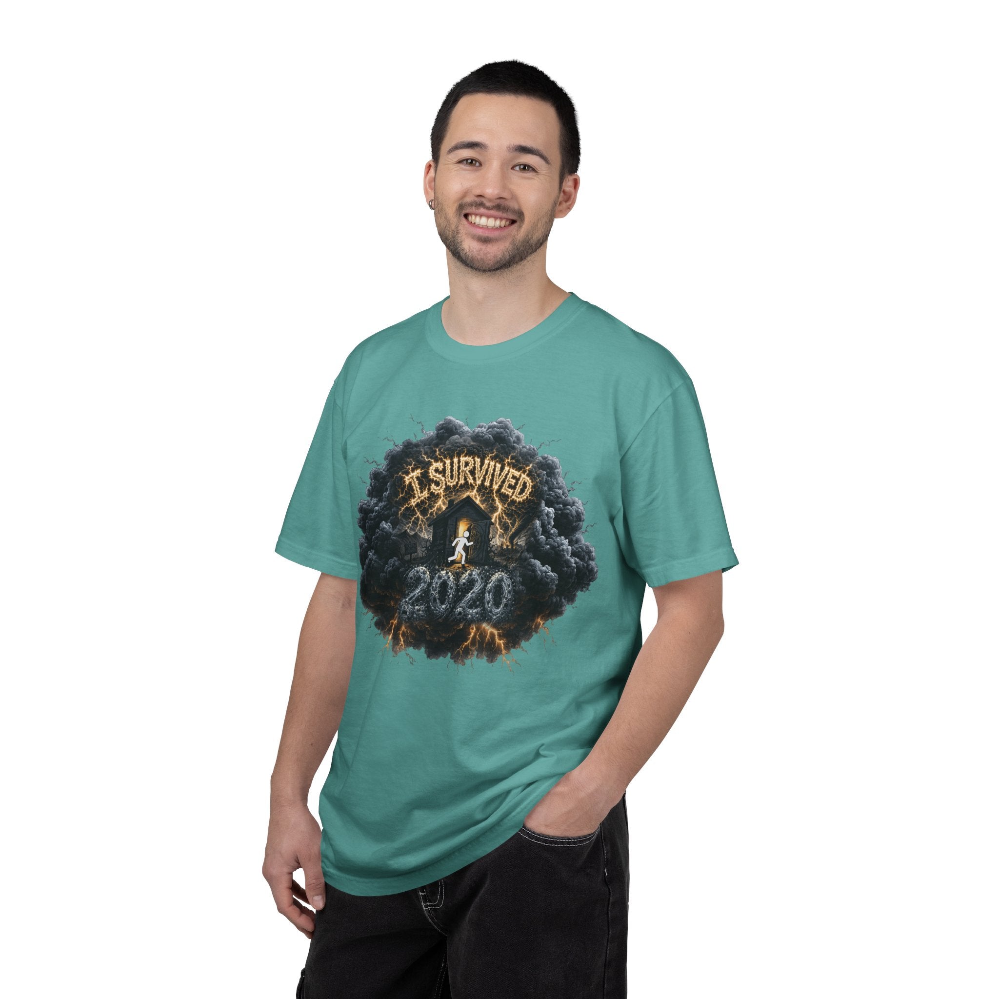 I Survived 2020 — Original Design Teaser Tee | Season 1 Premiere Drop Unisex Garment-Dyed T-shirt