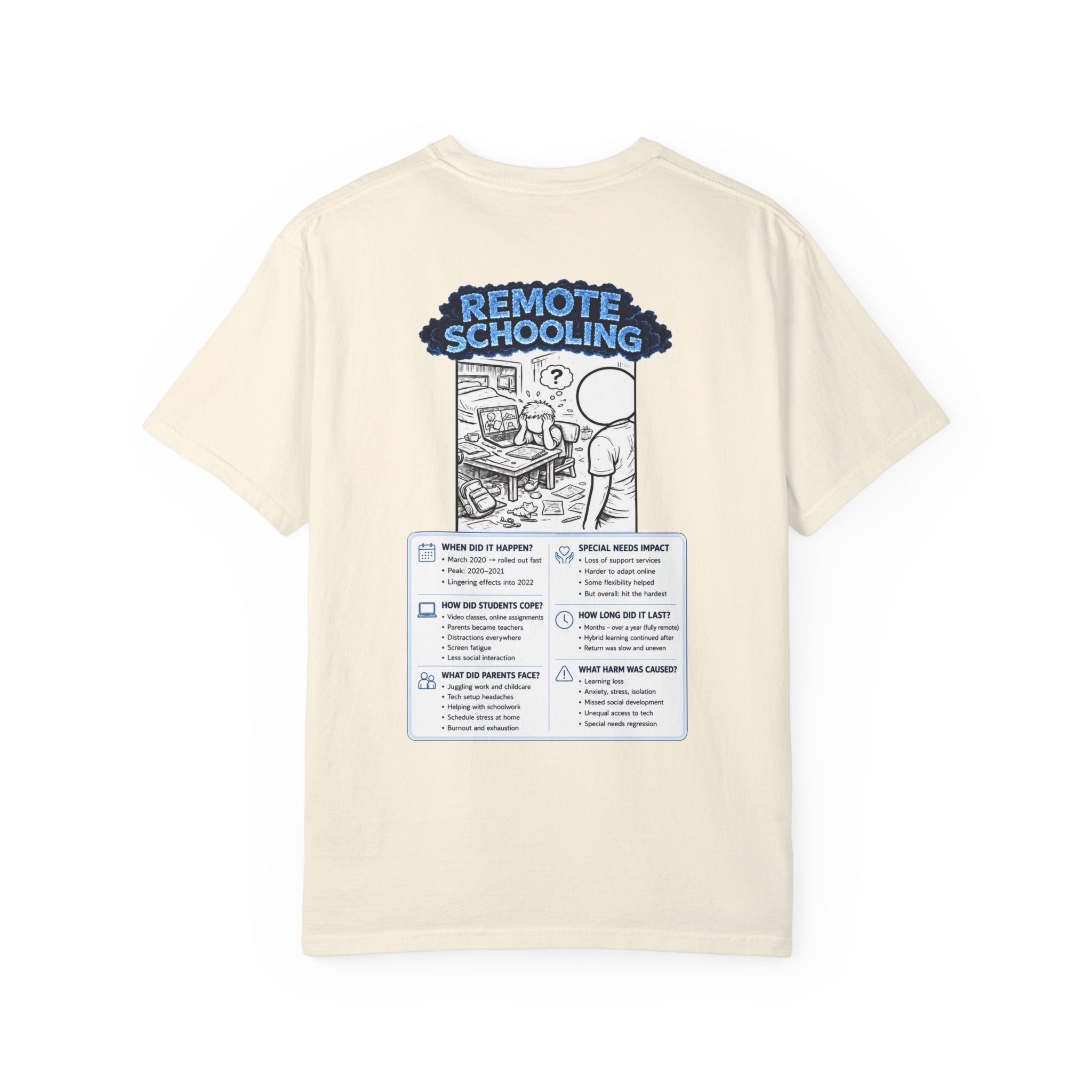 I Survived 2020 — LOCKDOWN S3:E3: "Remote Schooling" Unisex Garment-Dyed T-shirt