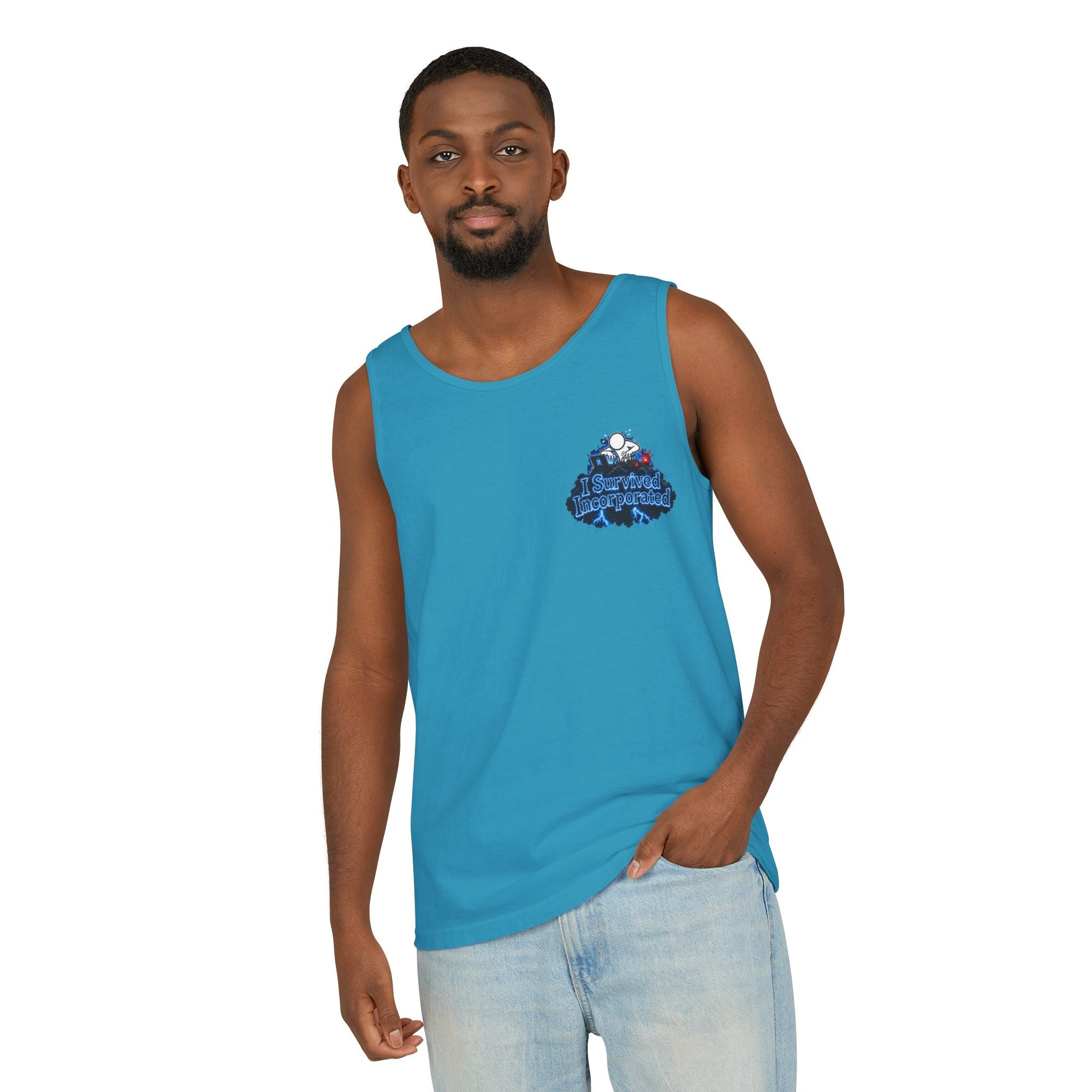 I Survived 2020 — "Please Stand By" Test Pattern Tee Lockdown Special Edition Summer Exclusive Unisex Garment-Dyed Tank Top