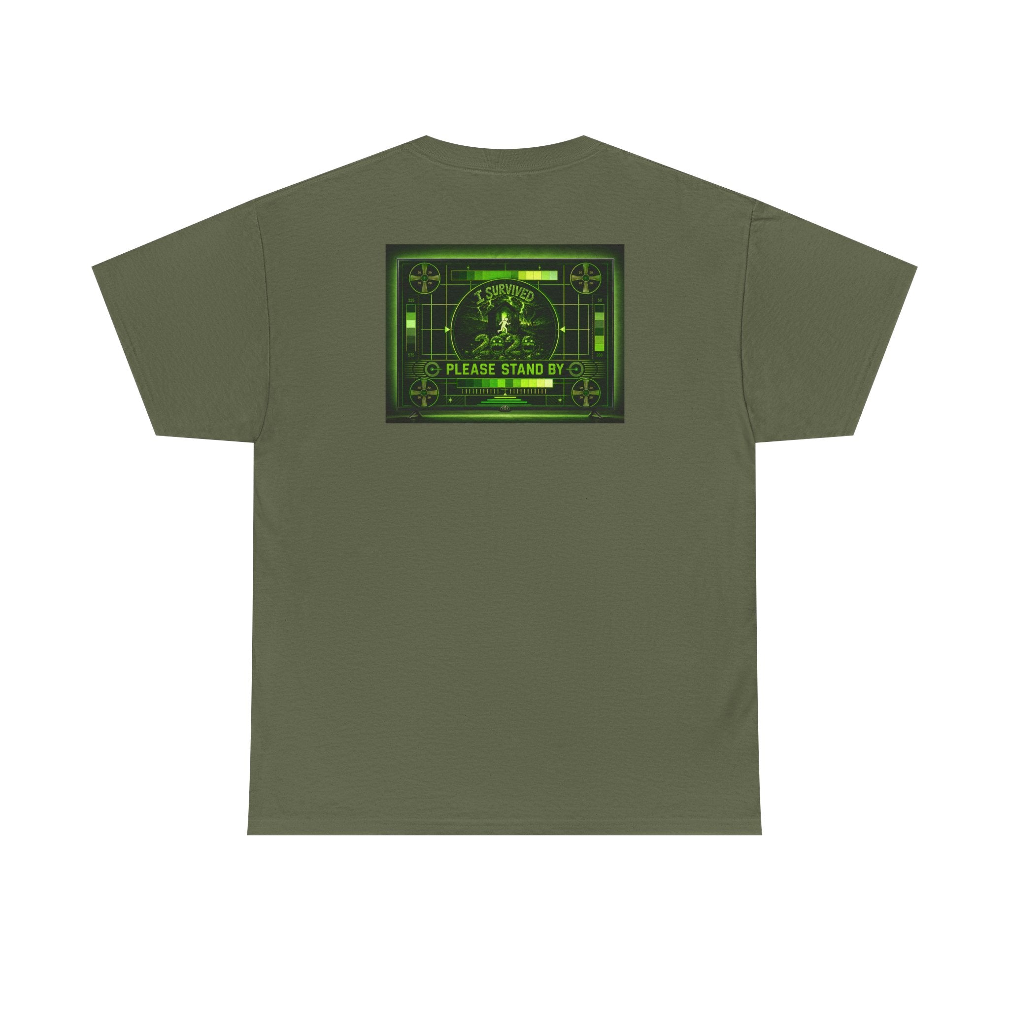 I Survived 2020 — "Please Stand By" Test Pattern Toxic Signal Tee Summer Premiere Unisex Heavy Cotton Tee