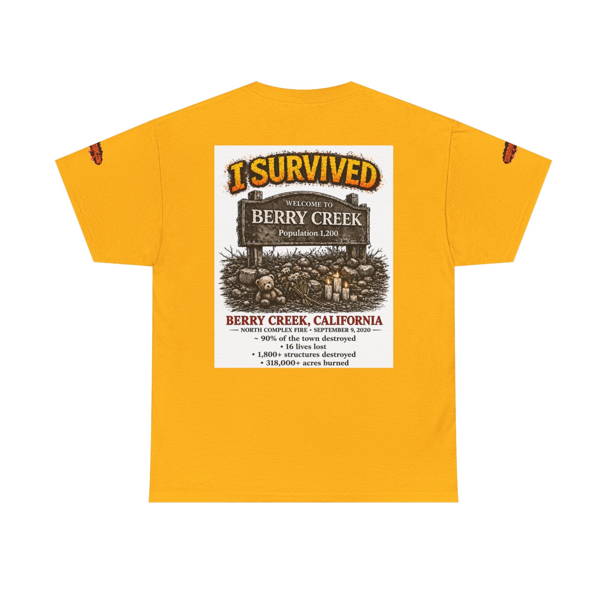 I Survived 2020 — S2:E1 "Berry Creek" | Wildfire Edition Memorial Unisex Heavy Cotton Tee (SPECIAL EDITION)