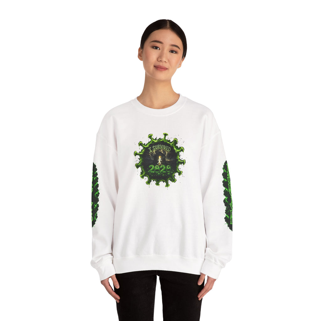 I Survived 2020 — PANDEMIC S1:E3: Director's Cut "The Jab!" Unisex Heavy Blend™ Crewneck Sweatshirt