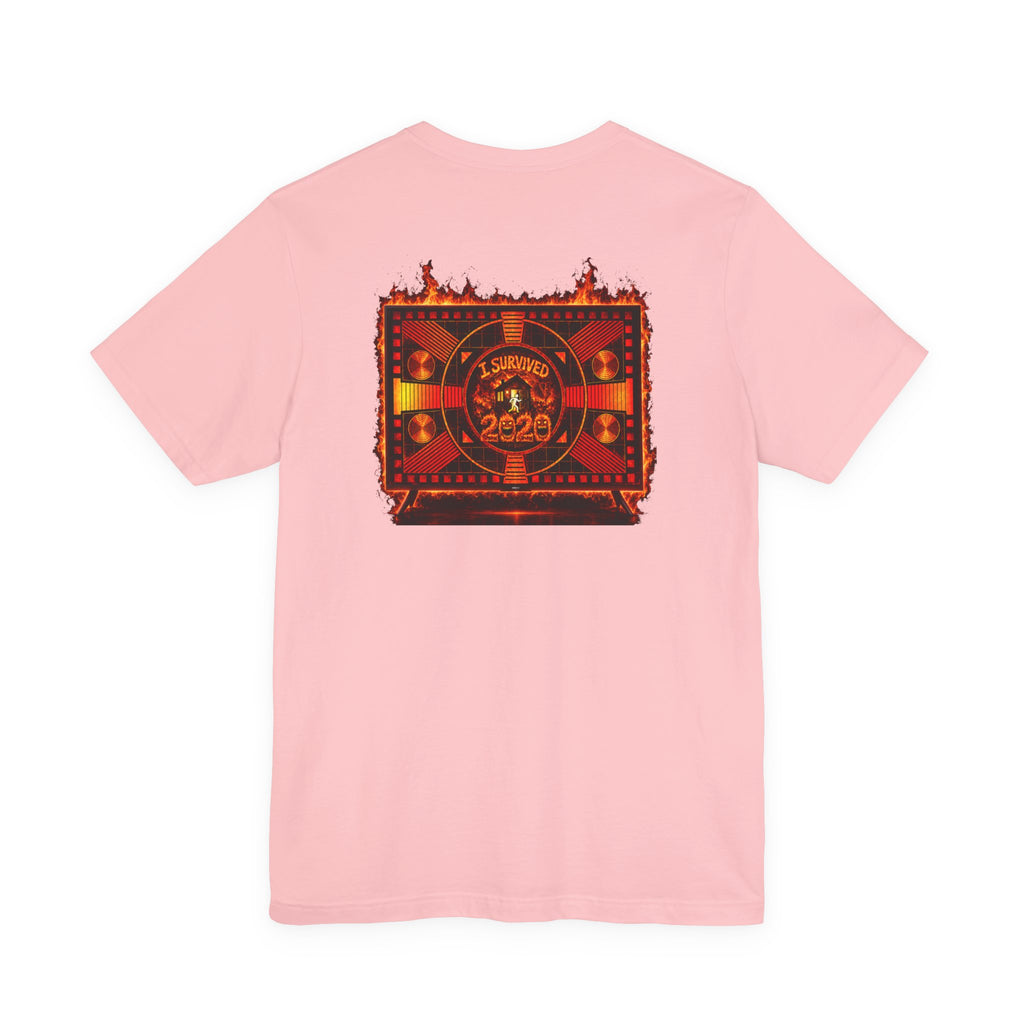 I Survived 2020 — "Please Stand By" Test Pattern Tee Wildfire Signal Edition Summer Premiere Unisex Jersey Short Sleeve Tee