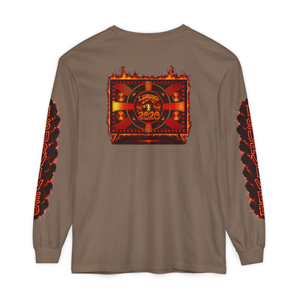 I Survived 2020 — "Please Stand By" Test Pattern Tee Special Edition Wildfire Signal Edition Summer Premiere Unisex Garment-Dyed Long Sleeve T-Shirt
