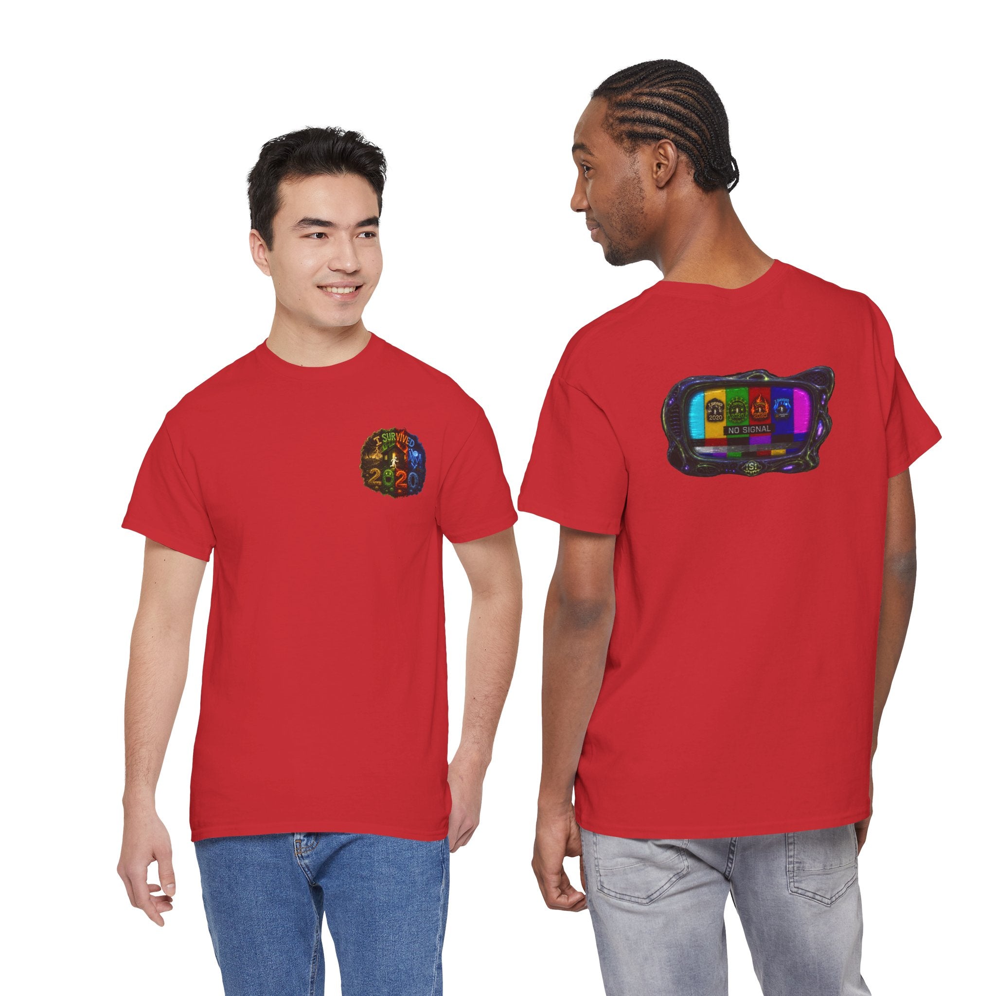 I Survived 2020 — "No Signal" Test Pattern Tee Alien Broadcast Finale Summer Premiere Unisex Heavy Cotton Tee