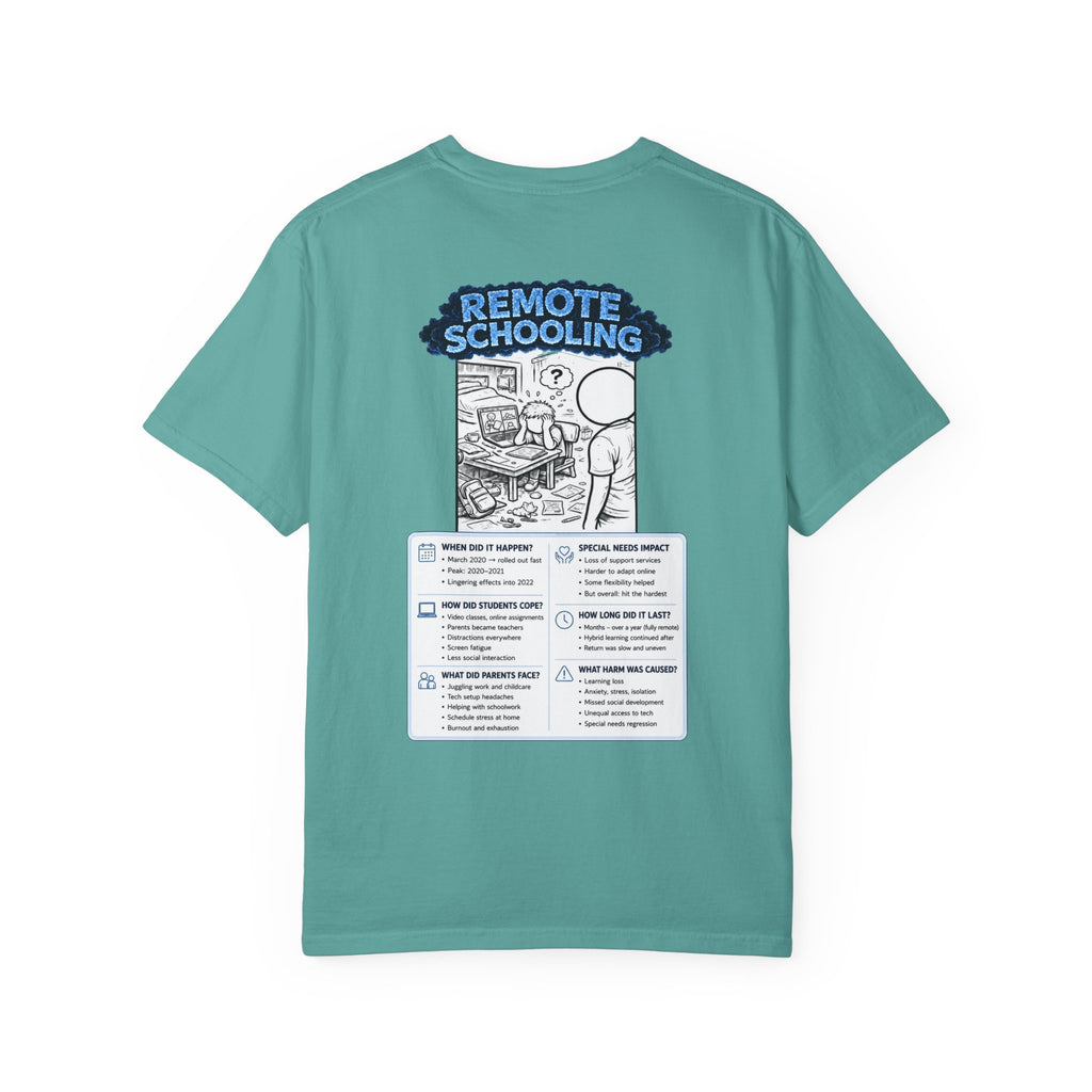 I Survived 2020 — LOCKDOWN S3:E3: "Remote Schooling" Unisex Garment-Dyed T-shirt