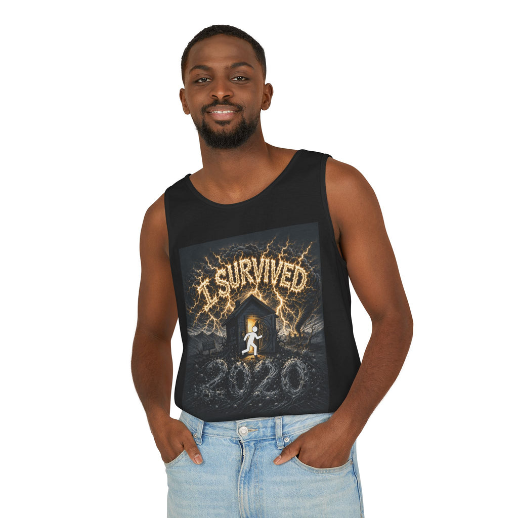 I Survived 2020 — Original Design Teaser Tee | Season 1 Premiere Drop Unisex Garment-Dyed Tank Top