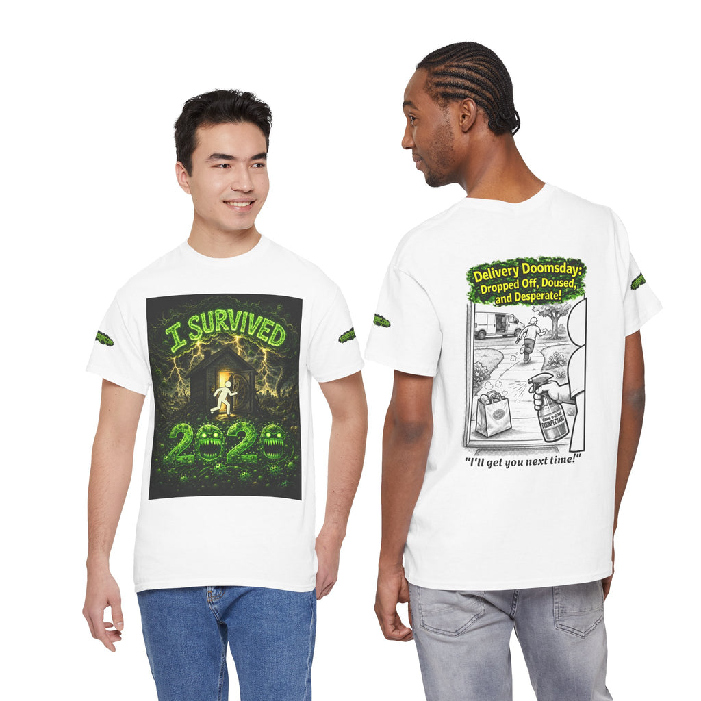 Sobreviví al 2020 — T1:E5 "El día del juicio final de las entregas" | Camiseta unisex de algodón pesado (Edición Pandemia) (EDICIÓN ESPECIAL)