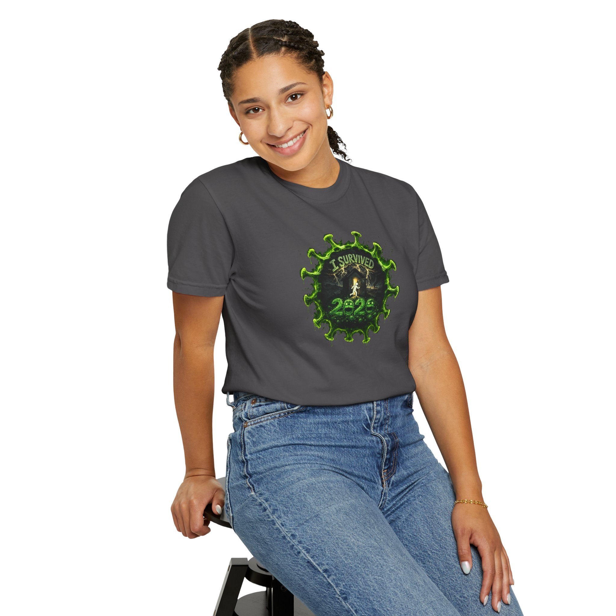 I Survived 2020 — PANDEMIC S1:E4: Director's Cut "Mask Madness" Unisex Garment-Dyed T-shirt