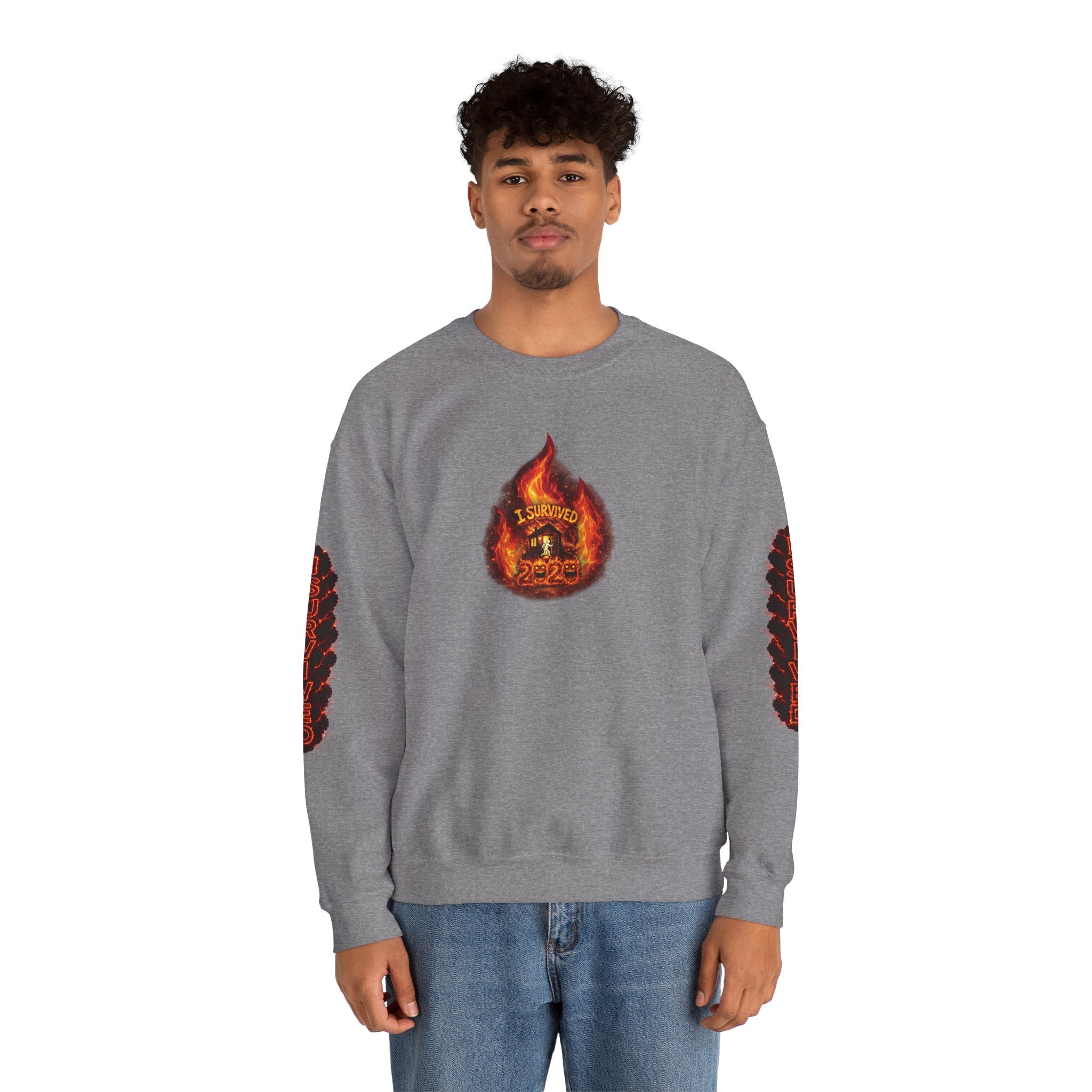 I Survived 2020 — WILDFIRES S2:E1: Director's Cut "Berry Creek" Memorial Unisex Heavy Blend™ Crewneck Sweatshirt