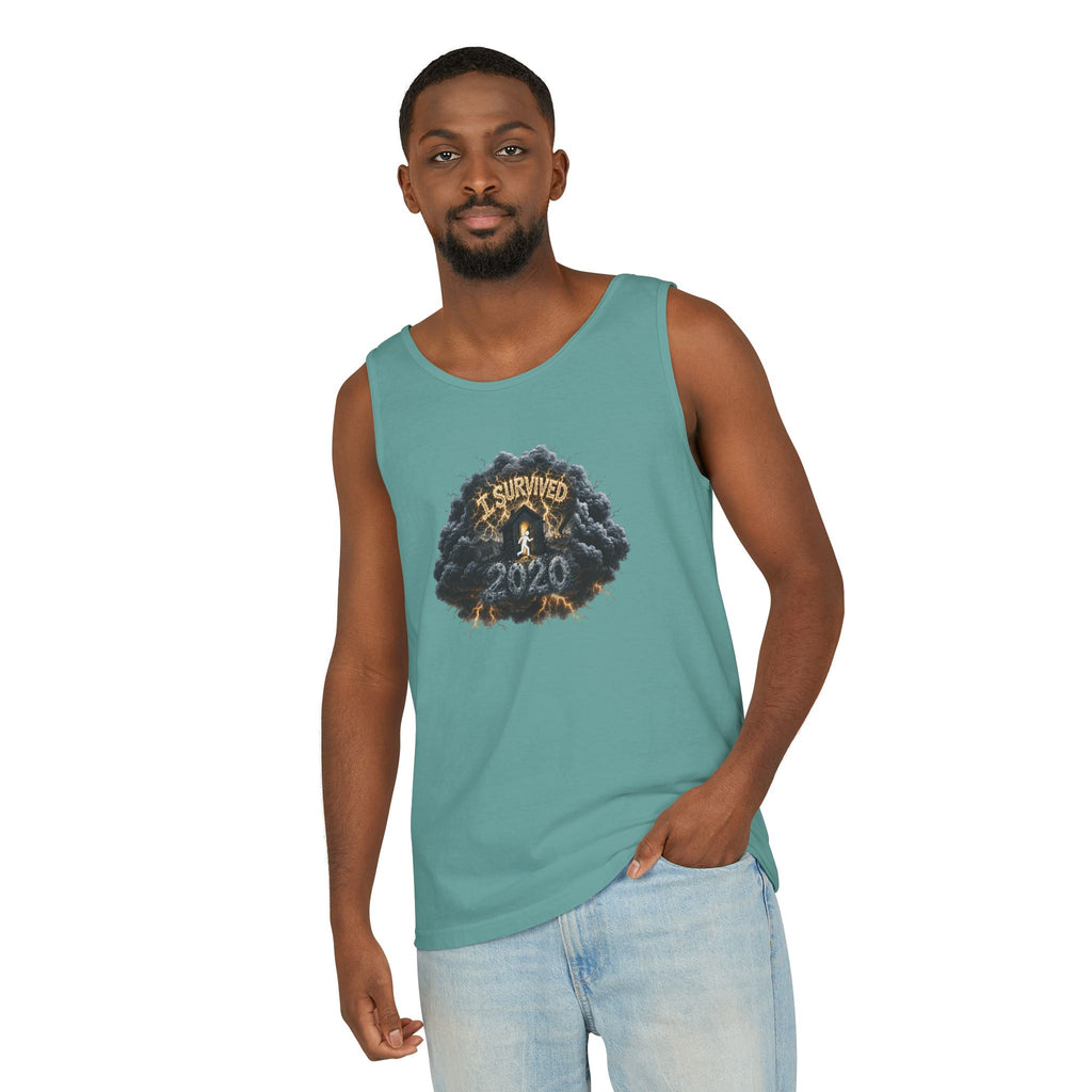 I Survived 2020 — Original PILOT Design: Director's Cut Unisex Garment-Dyed Tank Top
