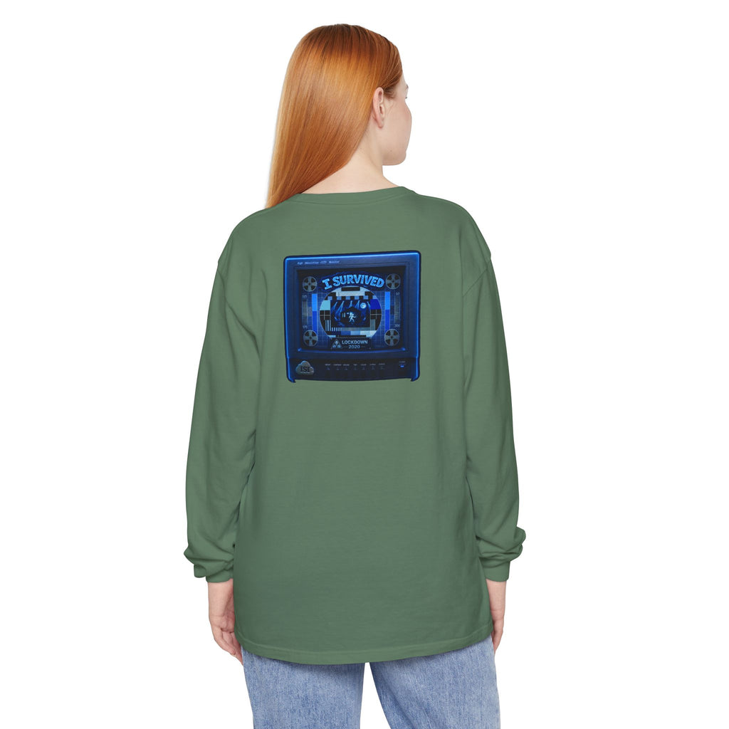 I Survived 2020 — "Please Stand By" Test Pattern Tee Lockdown Edition Summer Exclusive Unisex Garment-Dyed Long Sleeve T-Shirt