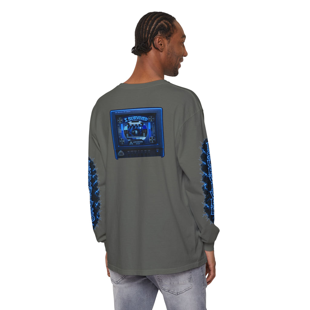 I Survived 2020 — "Please Stand By" Test Pattern Tee Lockdown Special Edition Summer Exclusive Unisex Garment-Dyed Long Sleeve T-Shirt