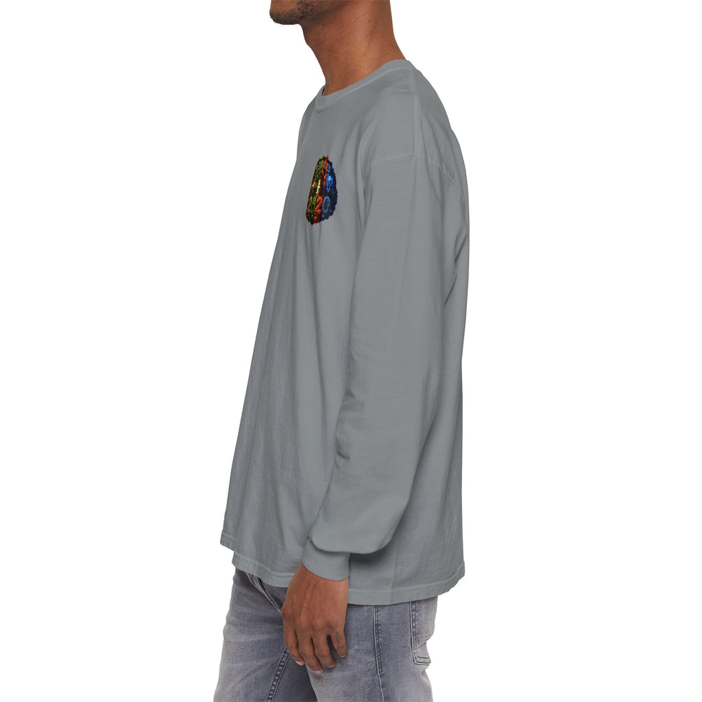 I Survived 2020 — "No Signal" Test Pattern Tee Alien Broadcast Finale Summer Premiere Garment-Dyed Long Sleeve T-Shirt
