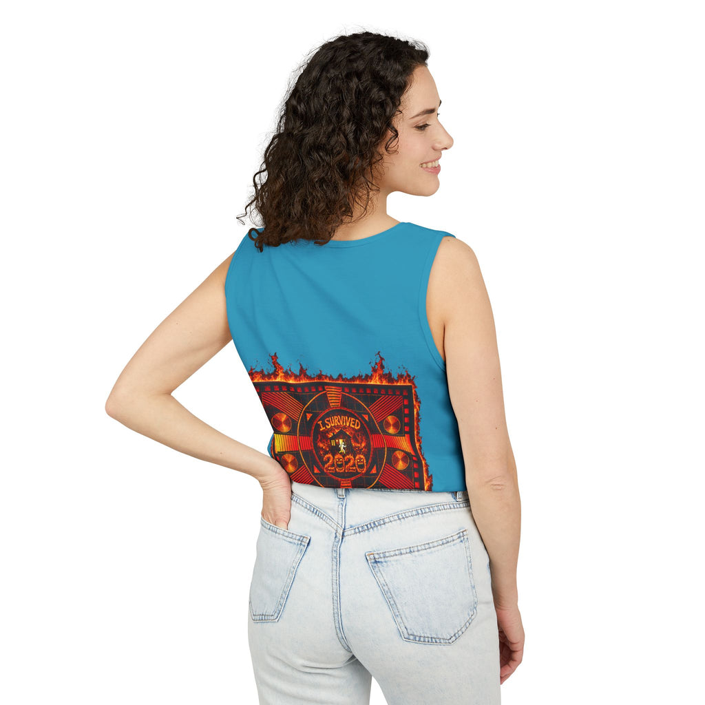 I Survived 2020 — "Please Stand By" Test Pattern Tee Wildfire Signal Edition Summer Premiere Unisex Garment-Dyed Tank Top