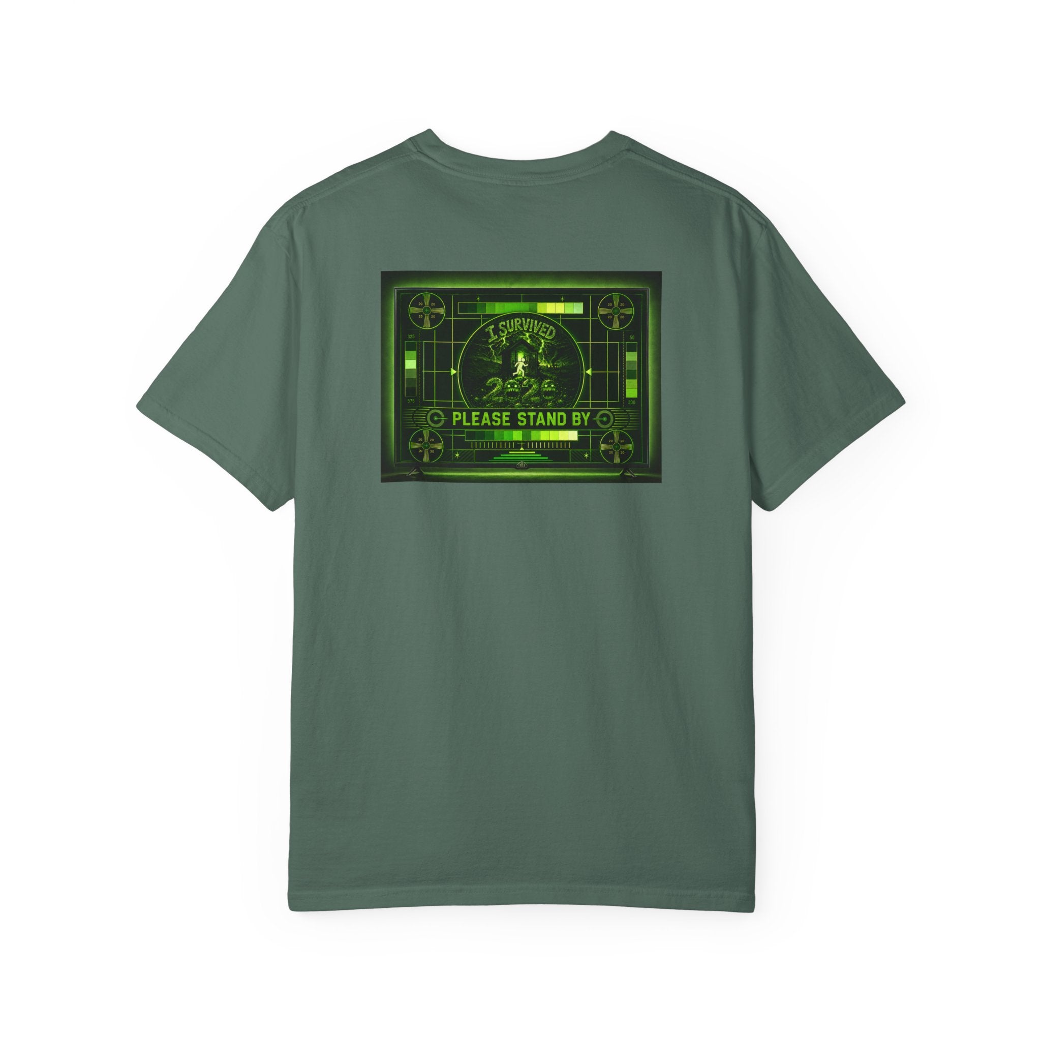 I Survived 2020 — "Please Stand By" Test Pattern Toxic Signal Tee Summer Premiere Unisex Garment-Dyed T-shirt