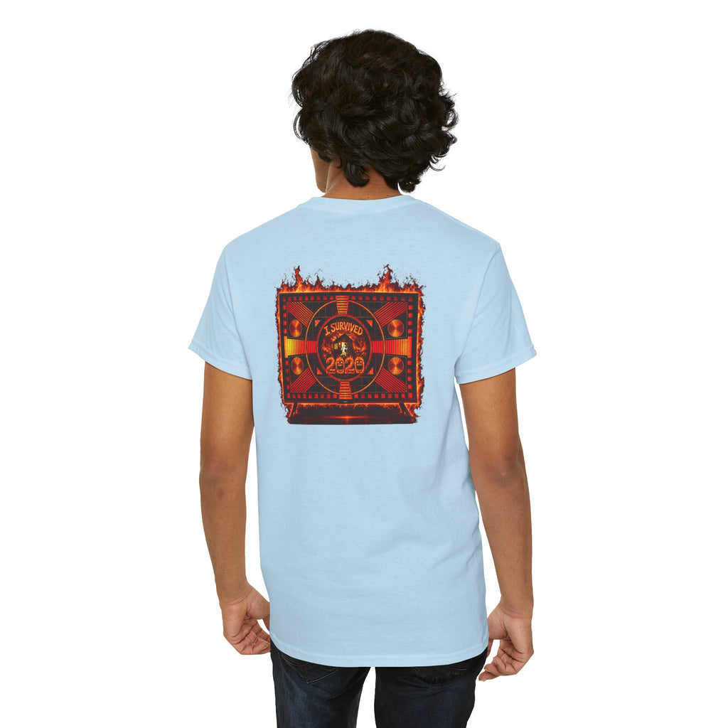 I Survived 2020 — "Please Stand By" Test Pattern Tee Wildfire Signal Edition Summer Premiere Unisex Heavy Cotton Tee