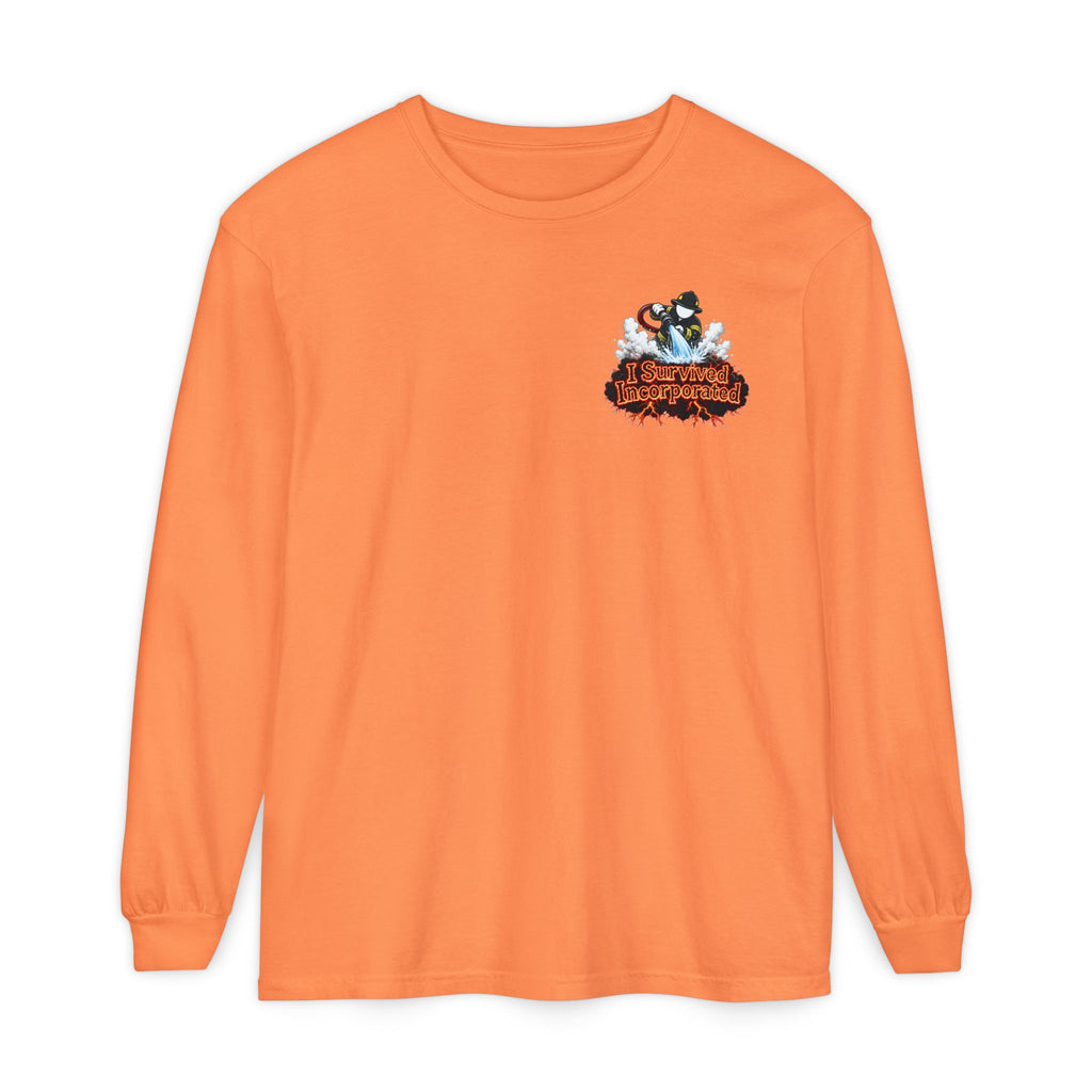 I Survived 2020 — "Please Stand By" Test Pattern Tee Wildfire Signal Edition Summer Premiere Unisex Garment-Dyed Long Sleeve T-Shirt
