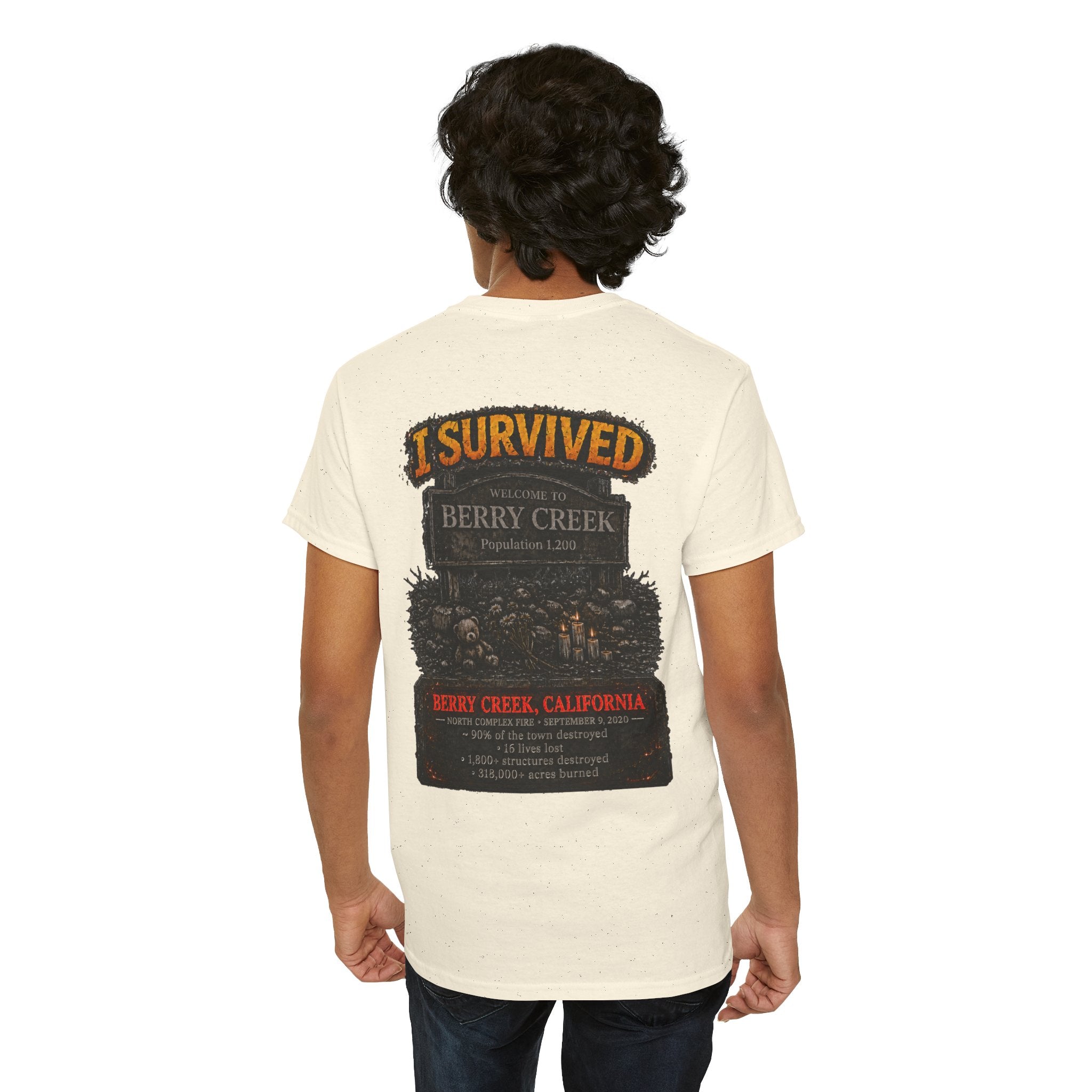 I Survived 2020 — WILDFIRES S2:E1: Director's Cut "Berry Creek" Memorial Unisex Heavy Cotton Tee