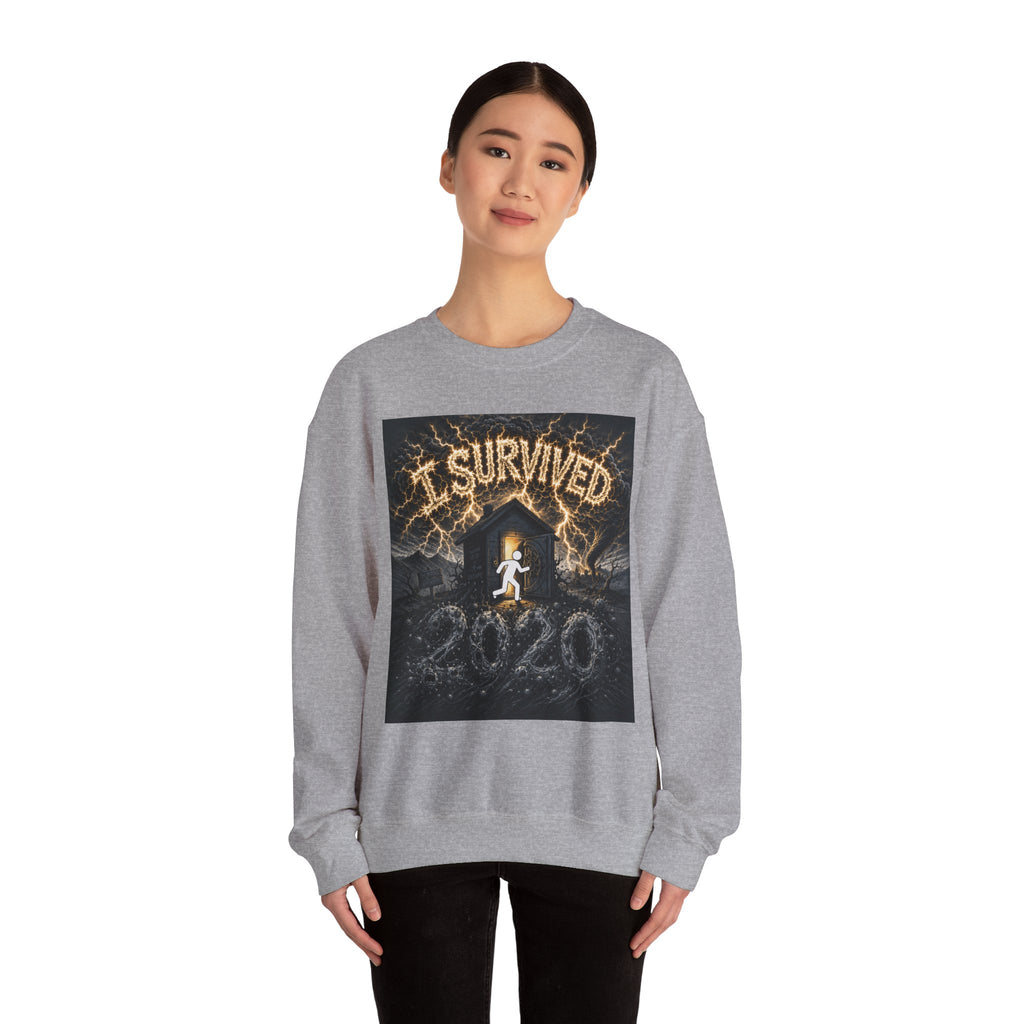 I Survived 2020 — Original Design Teaser Tee | Season 1 Premiere Drop Unisex Heavy Blend™ Crewneck Sweatshirt