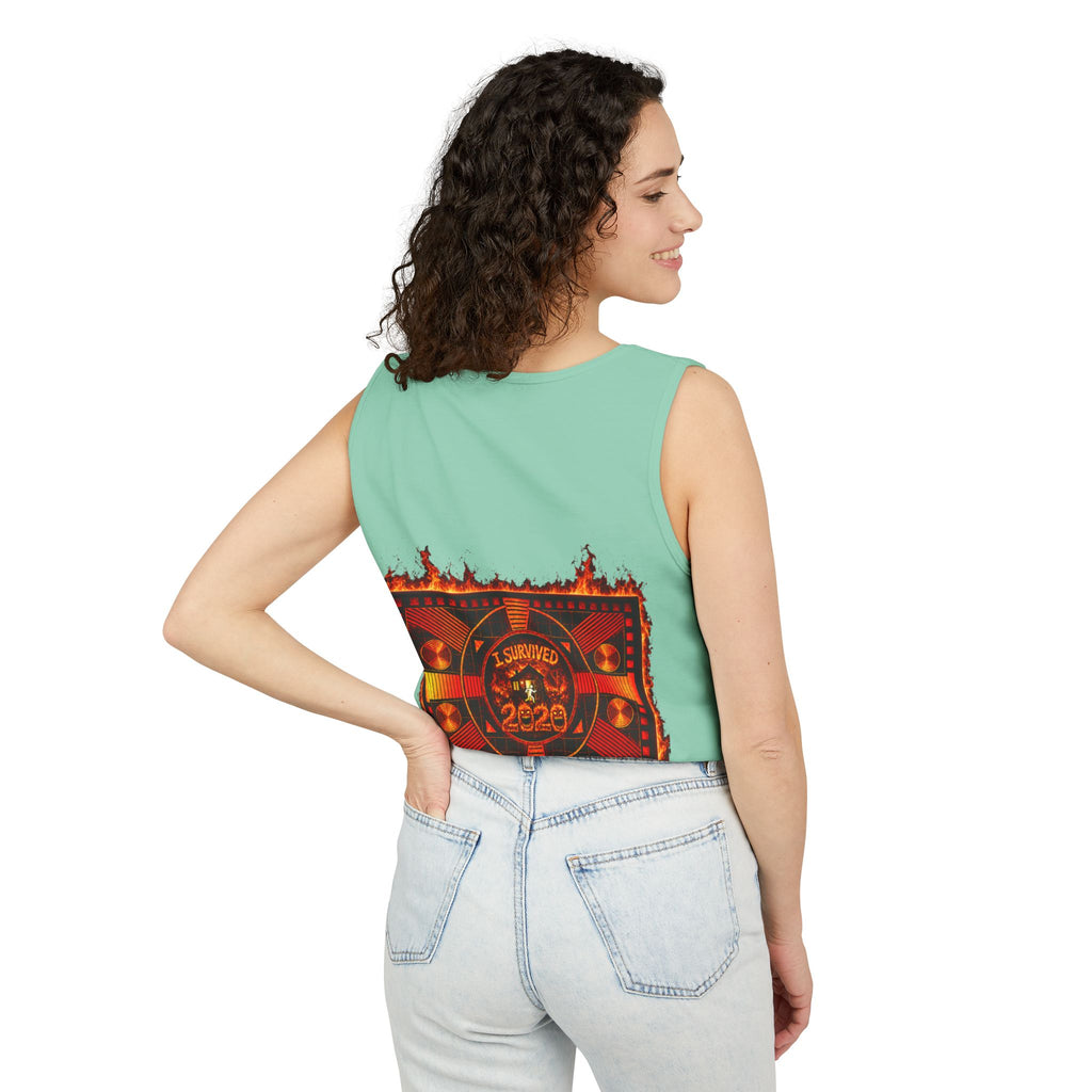 I Survived 2020 — "Please Stand By" Test Pattern Tee Wildfire Signal Edition Summer Premiere Unisex Garment-Dyed Tank Top