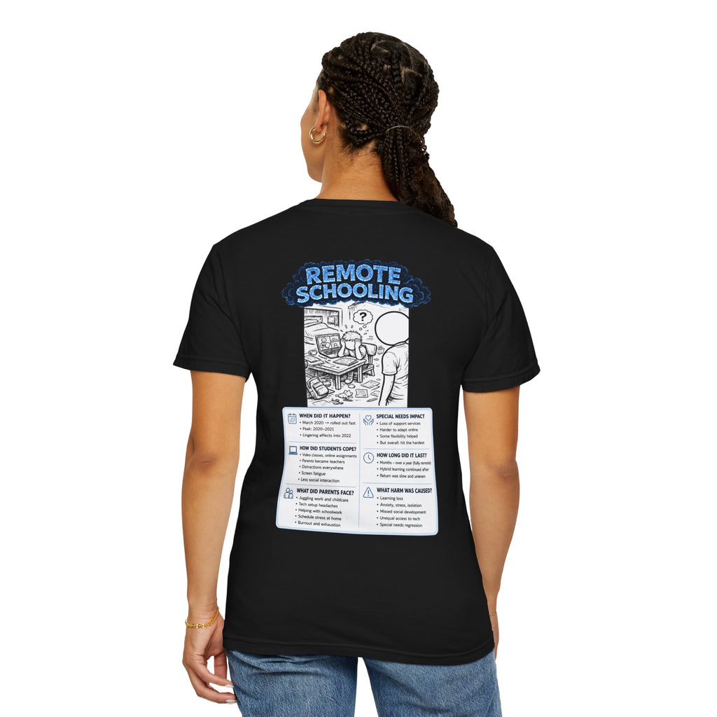 I Survived 2020 —  LOCKDOWN S3:E3: Director's Cut "Remote Schooling" Unisex Garment-Dyed T-shirt