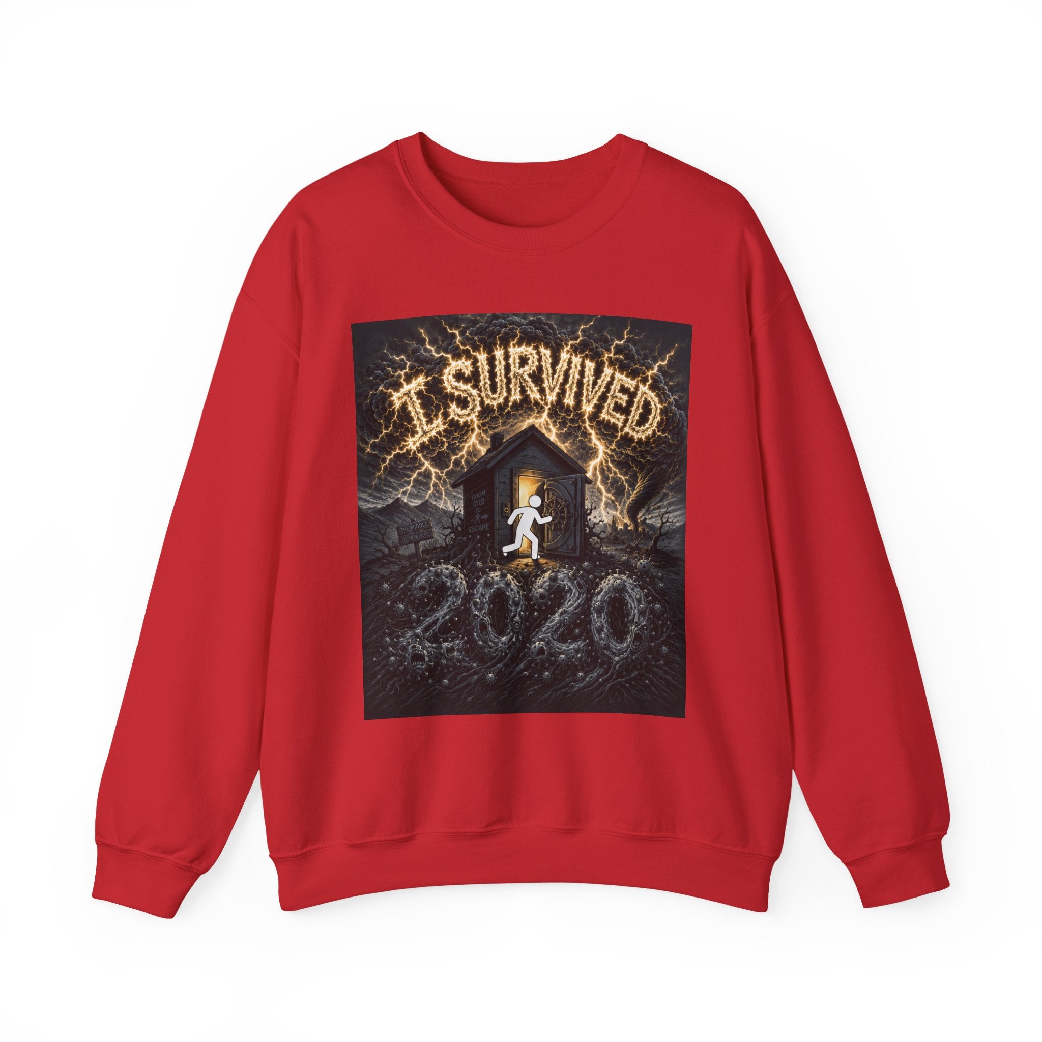 I Survived 2020 — Original Design Teaser Tee | Season 1 Premiere Drop Unisex Heavy Blend™ Crewneck Sweatshirt