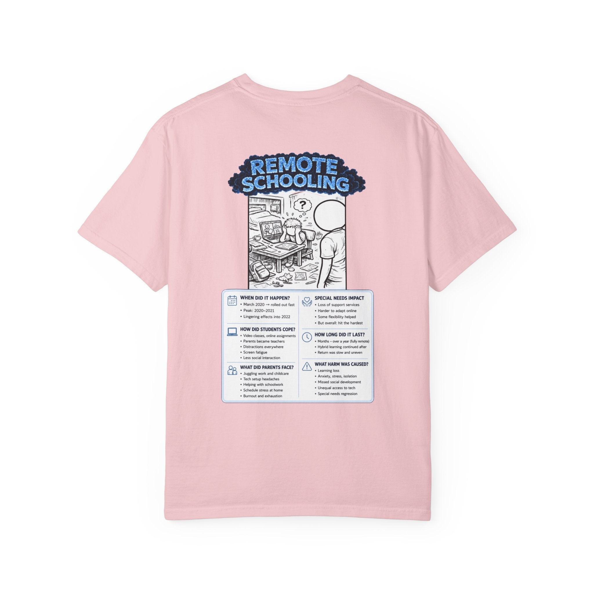 I Survived 2020 —  LOCKDOWN S3:E3: Director's Cut "Remote Schooling" Unisex Garment-Dyed T-shirt