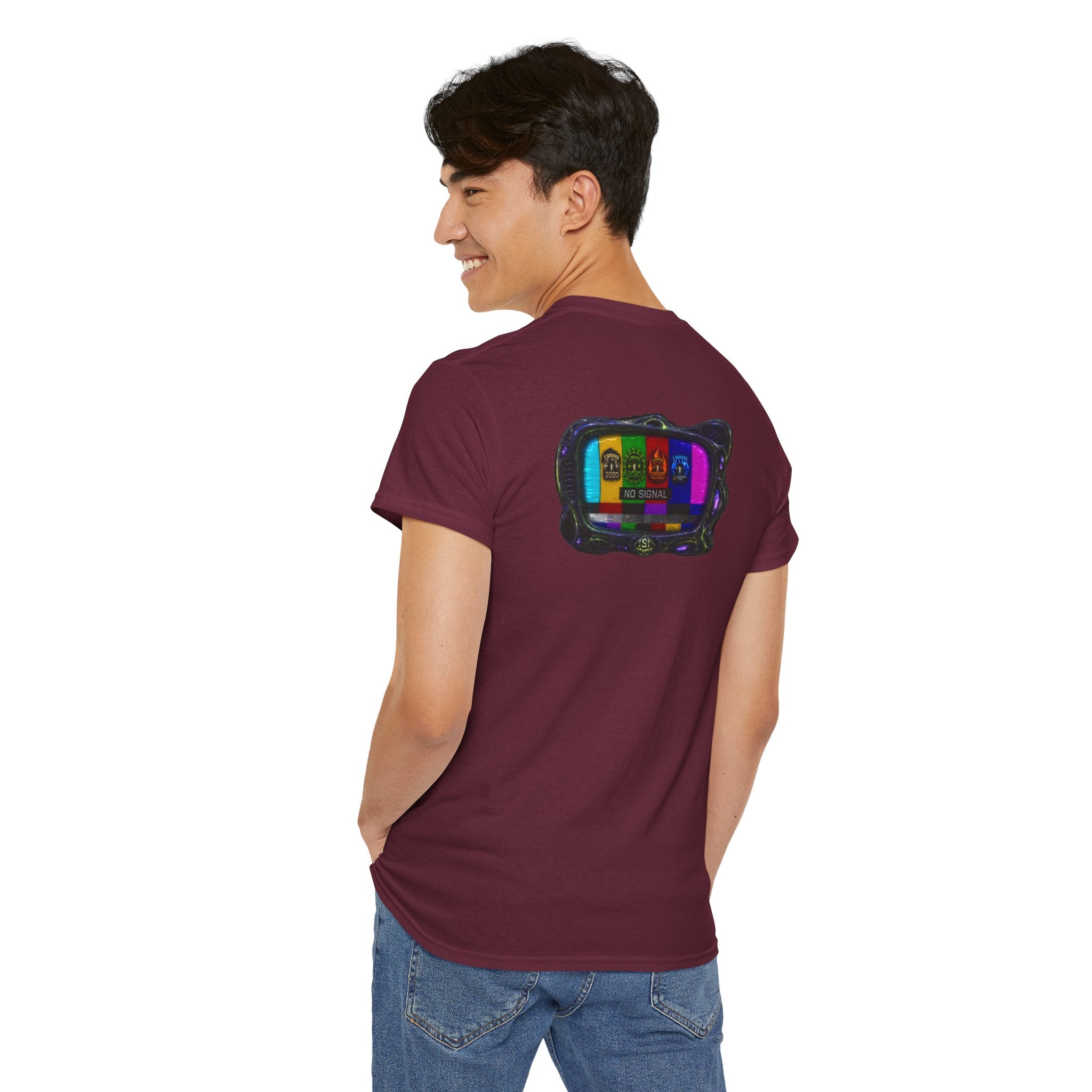 I Survived 2020 — "No Signal" Test Pattern Tee Alien Broadcast Finale Summer Premiere Unisex Heavy Cotton Tee