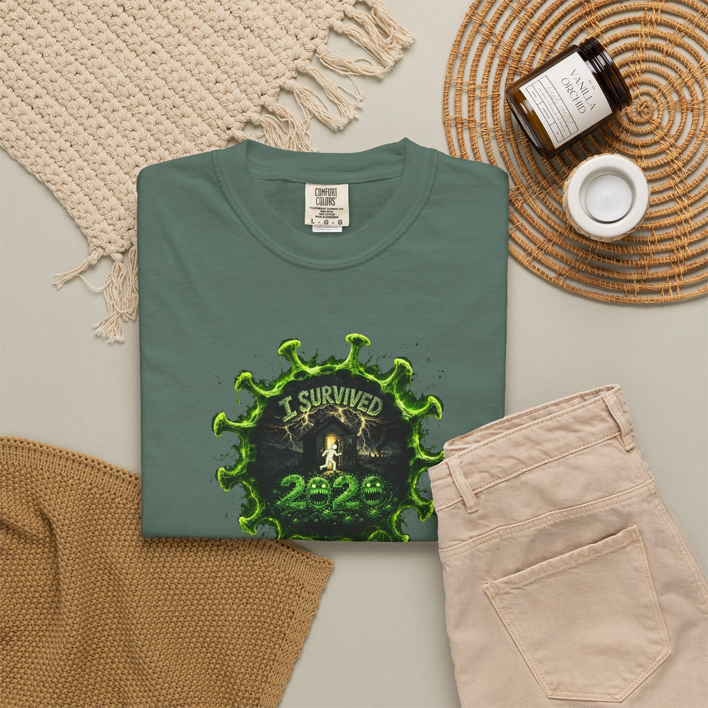 I Survived 2020 —  PANDEMIC S1:E1: Director's Cut "COVID-19: The Coronavirus" Unisex Garment-Dyed T-shirt