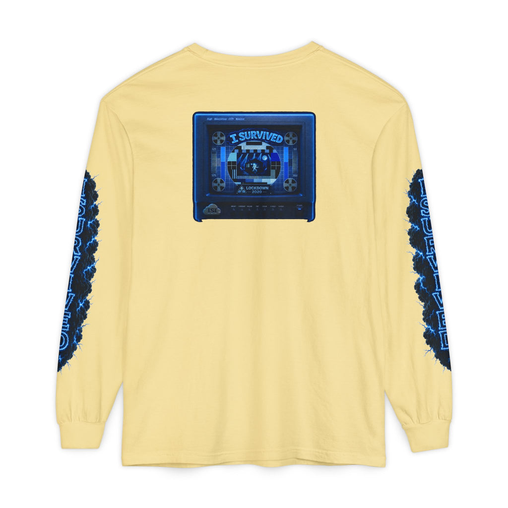 I Survived 2020 — "Please Stand By" Test Pattern Tee Lockdown Special Edition Summer Exclusive Unisex Garment-Dyed Long Sleeve T-Shirt