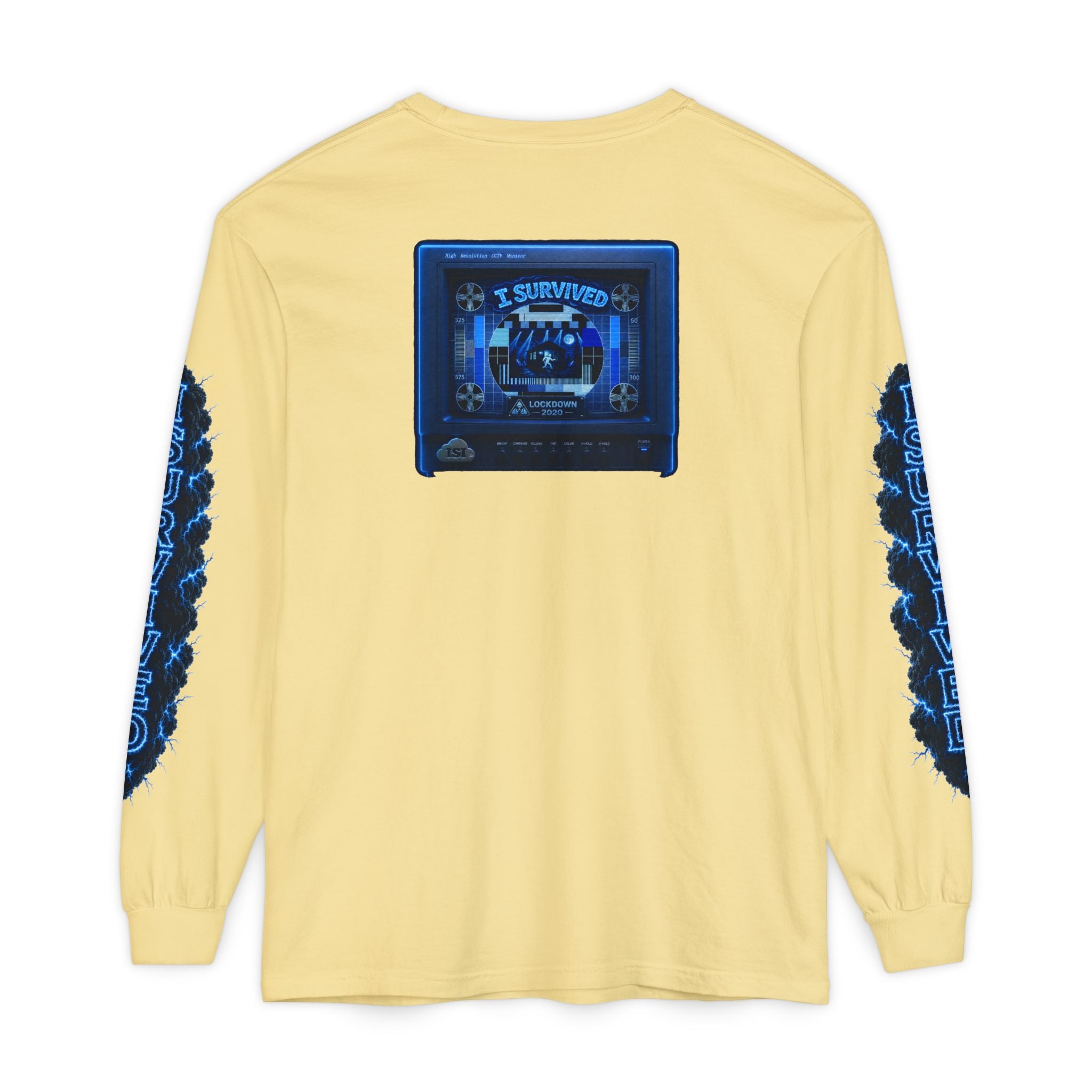 I Survived 2020 — "Please Stand By" Test Pattern Tee Lockdown Special Edition Summer Exclusive Unisex Garment-Dyed Long Sleeve T-Shirt