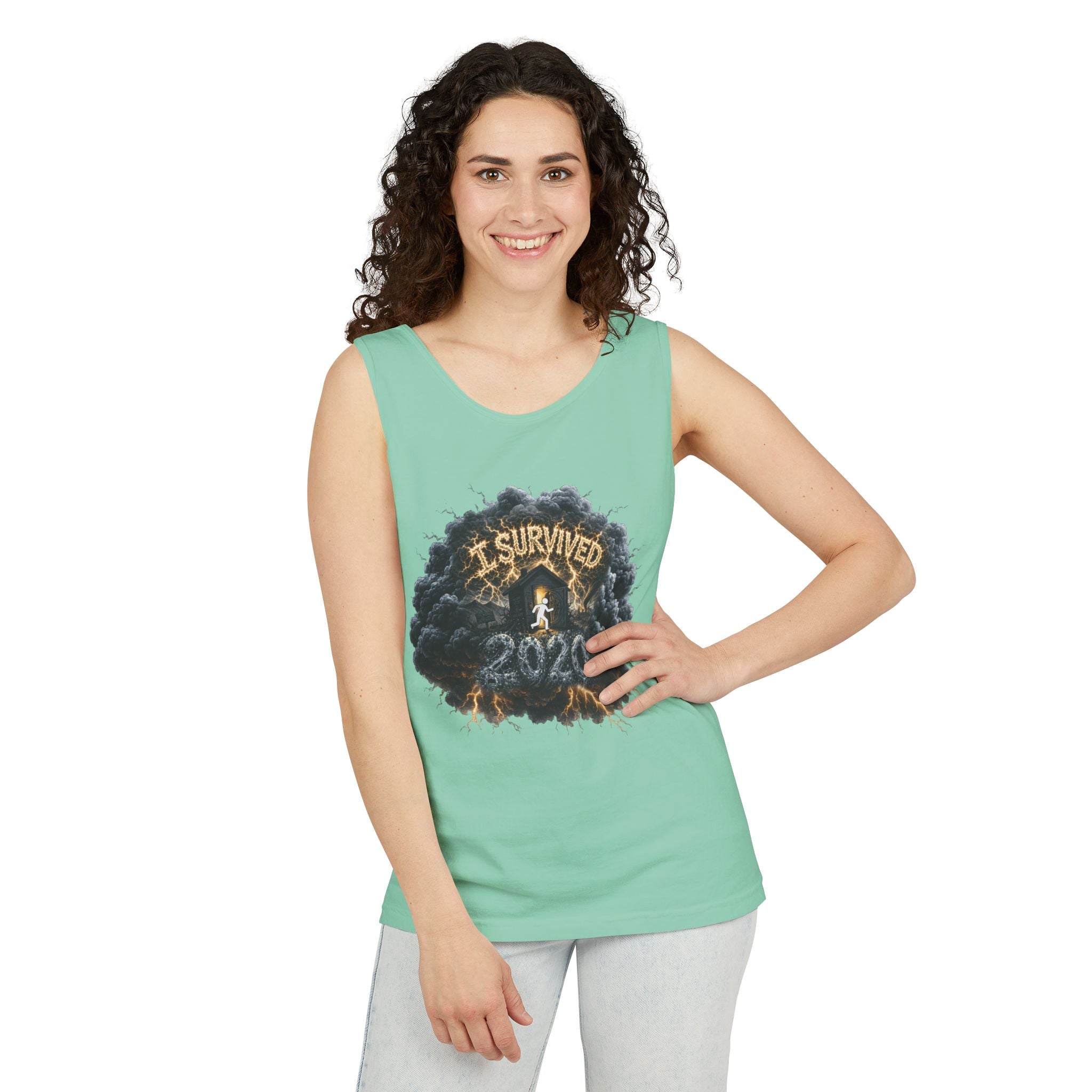 I Survived 2020 — Director's Cut Original Design Teaser Tee | Season 1 Premiere Drop Unisex Garment-Dyed Tank Top