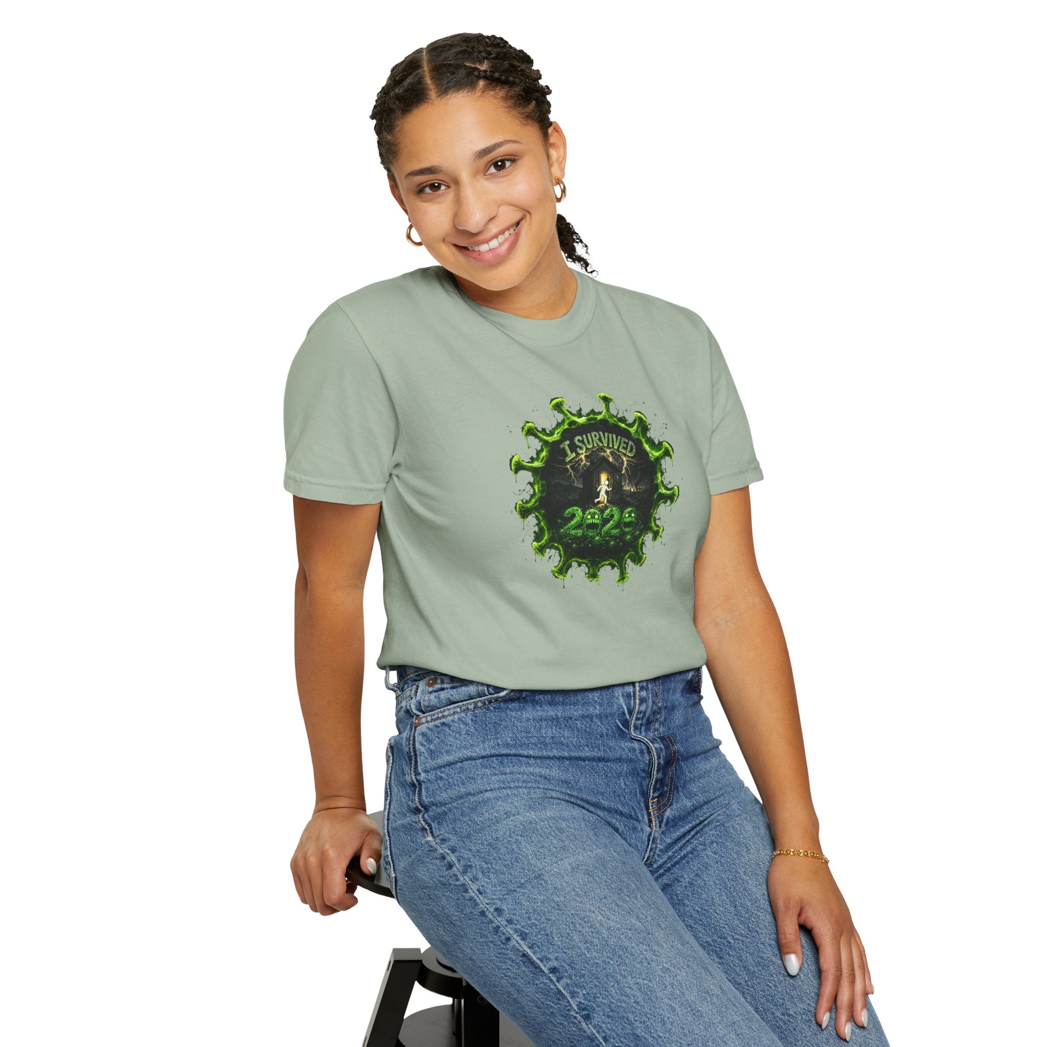 I Survived 2020 — PANDEMIC S1:E4: Director's Cut "Mask Madness" Unisex Garment-Dyed T-shirt