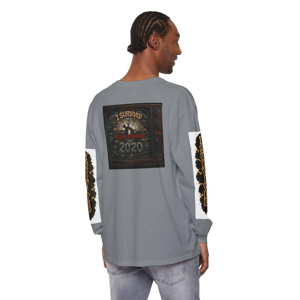 I Survived 2020 — "Please Stand By" Test Pattern Tee Special Edition Summer Premier Unisex Garment-Dyed Long Sleeve T-Shirt
