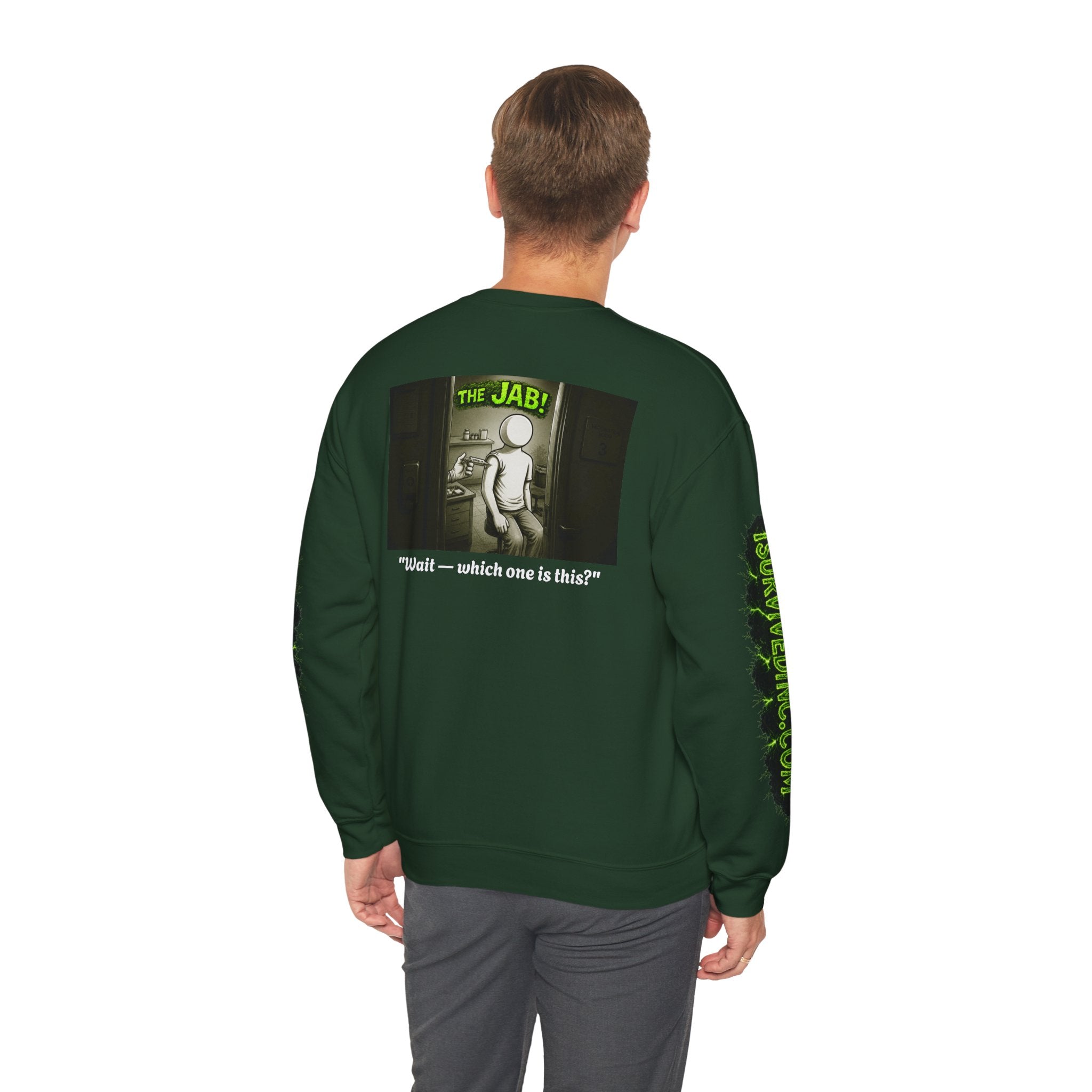 I Survived 2020 — PANDEMIC S1:E3: "The Jab!" Unisex Heavy Blend™ Crewneck Sweatshirt