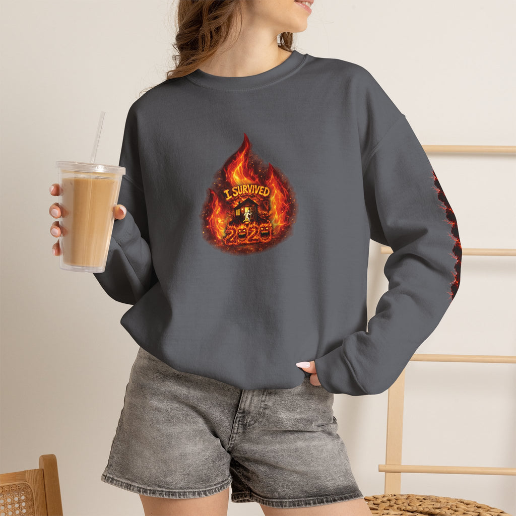 I Survived 2020 — WILDFIRES S2:E4: Director's Cut "Western U.S. Wildfire Season" Memorial Unisex Heavy Blend™ Crewneck Sweatshirt