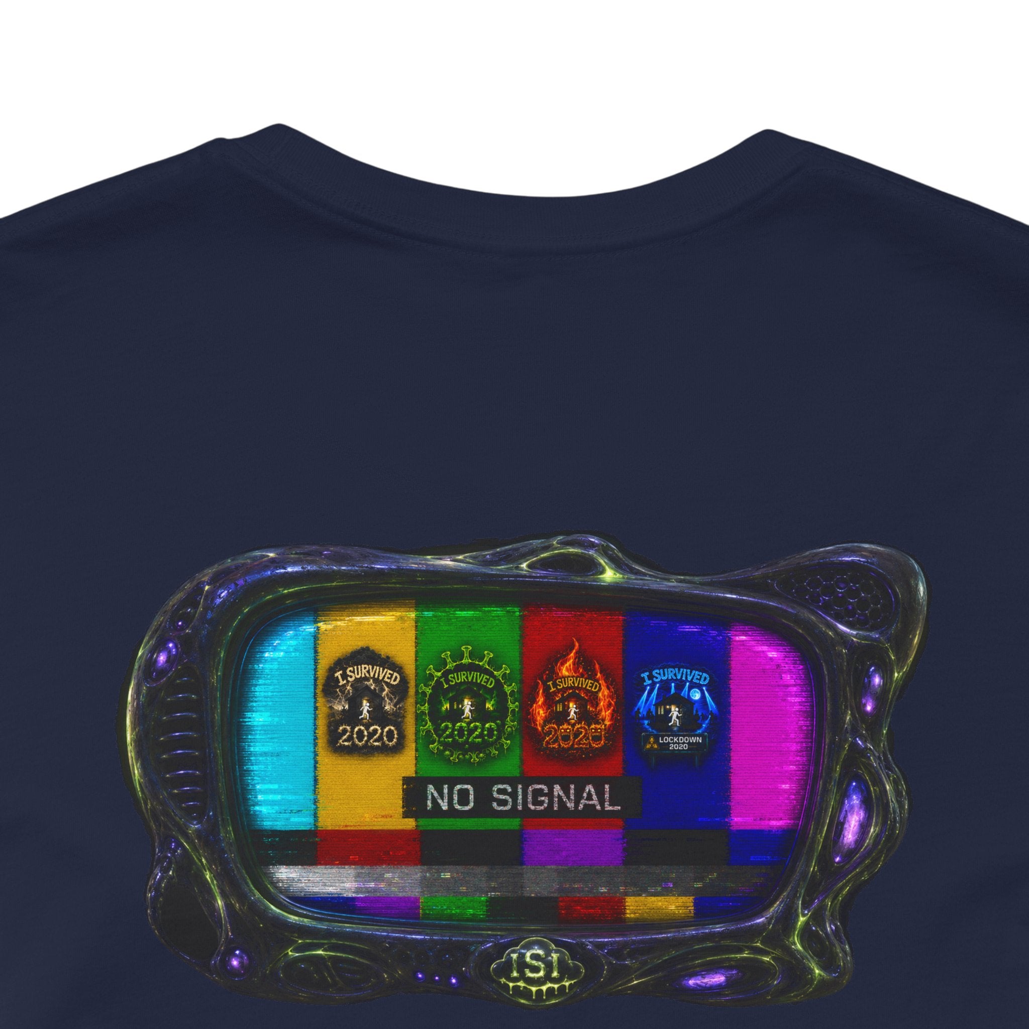 I Survived 2020 — "No Signal" Test Pattern Tee Alien Broadcast Finale Summer Premiere Unisex Jersey Short Sleeve Tee