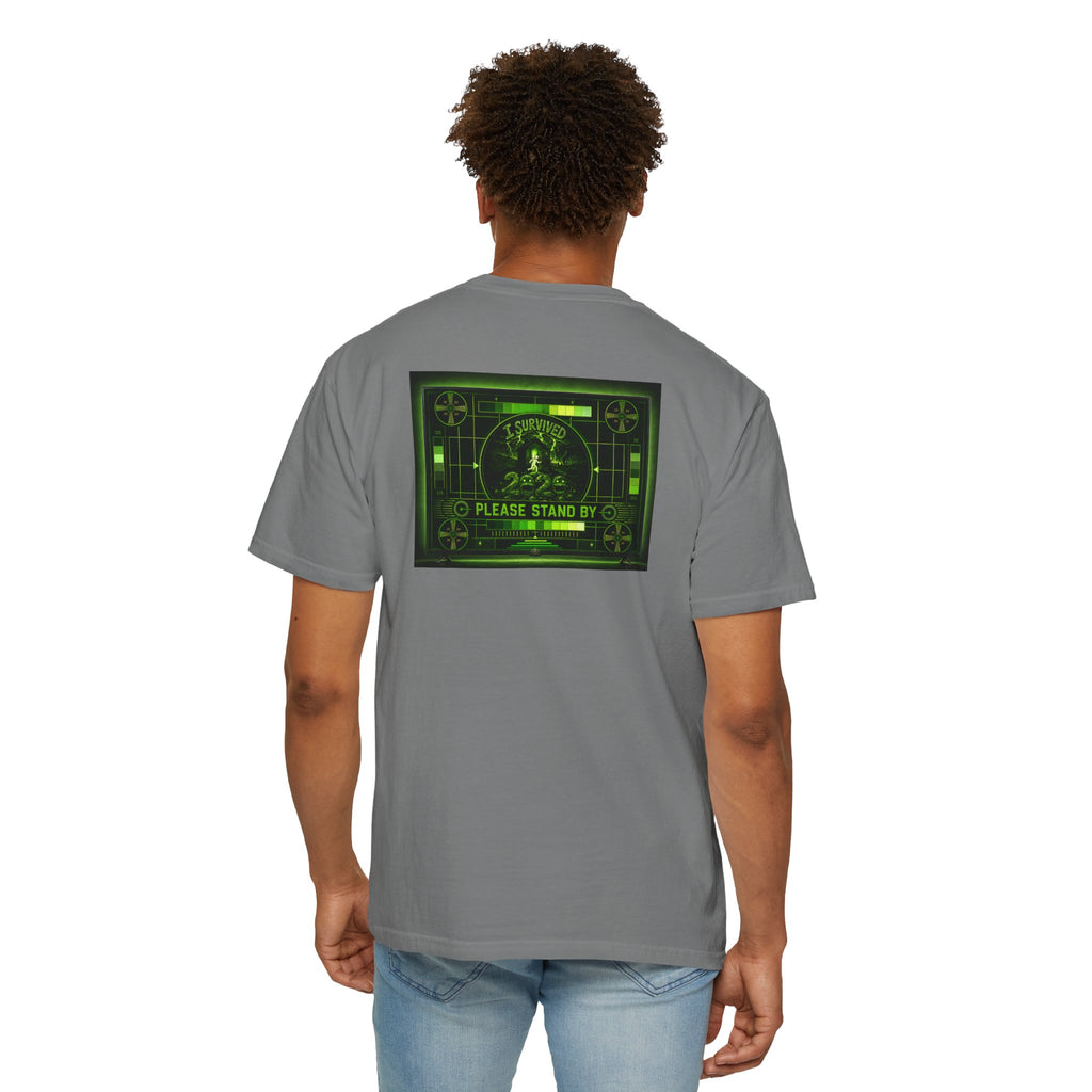 I Survived 2020 — "Please Stand By" Test Pattern Toxic Signal Tee Summer Premiere Unisex Garment-Dyed T-shirt