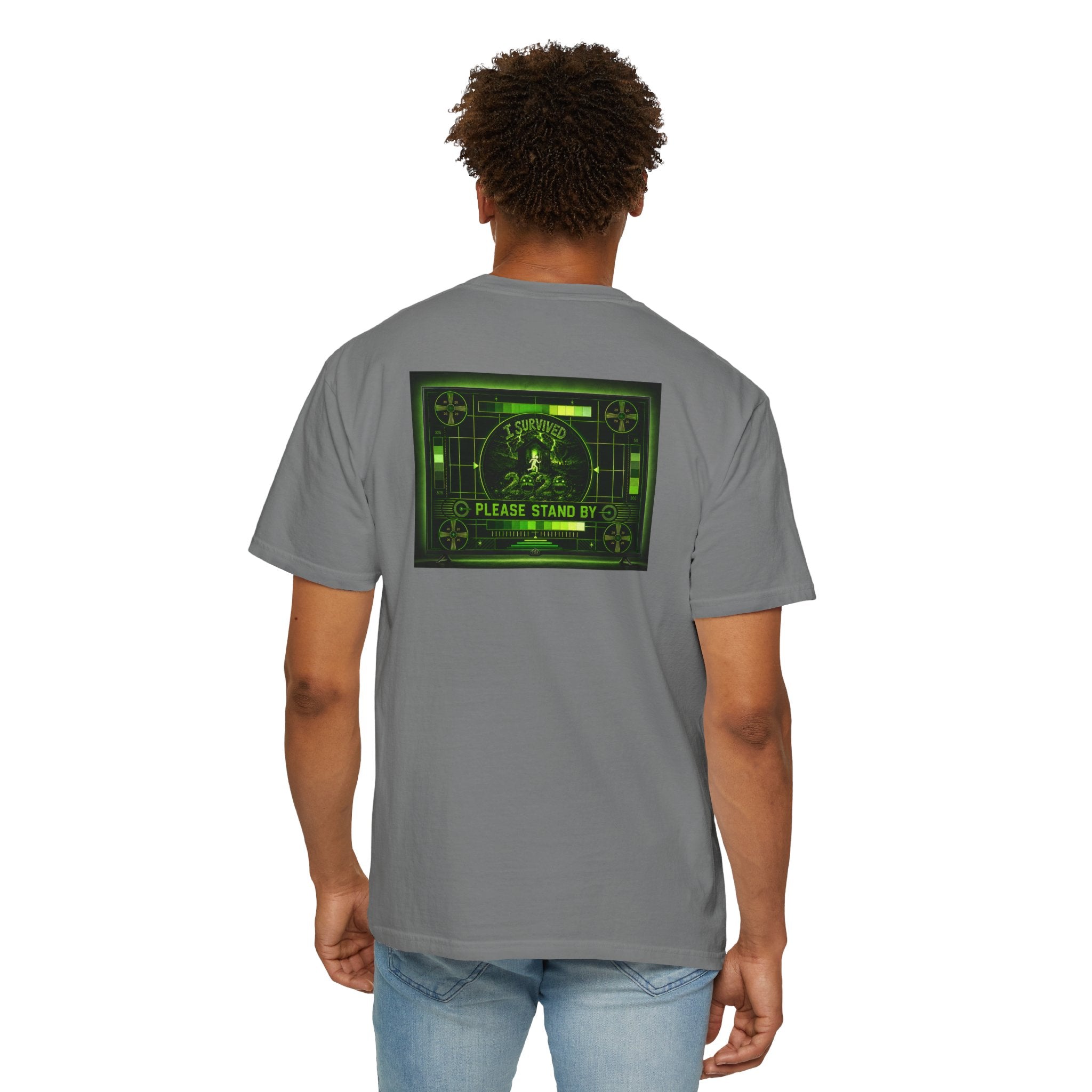I Survived 2020 — "Please Stand By" Test Pattern Toxic Signal Tee Summer Premiere Unisex Garment-Dyed T-shirt