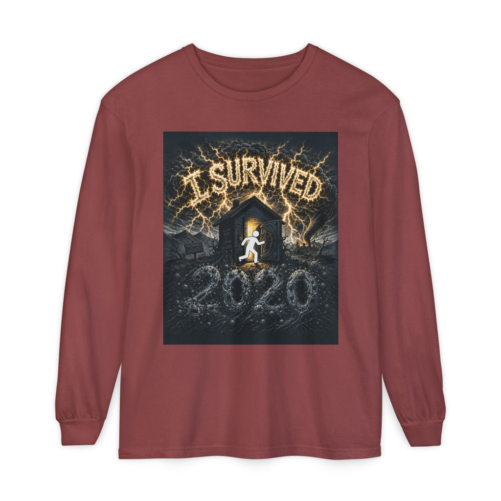 I Survived 2020 — Original PILOT Design Unisex Garment-Dyed Long Sleeve Tee