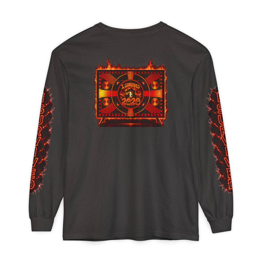 I Survived 2020 — "Please Stand By" Test Pattern Tee Special Edition Wildfire Signal Edition Summer Premiere Unisex Garment-Dyed Long Sleeve T-Shirt