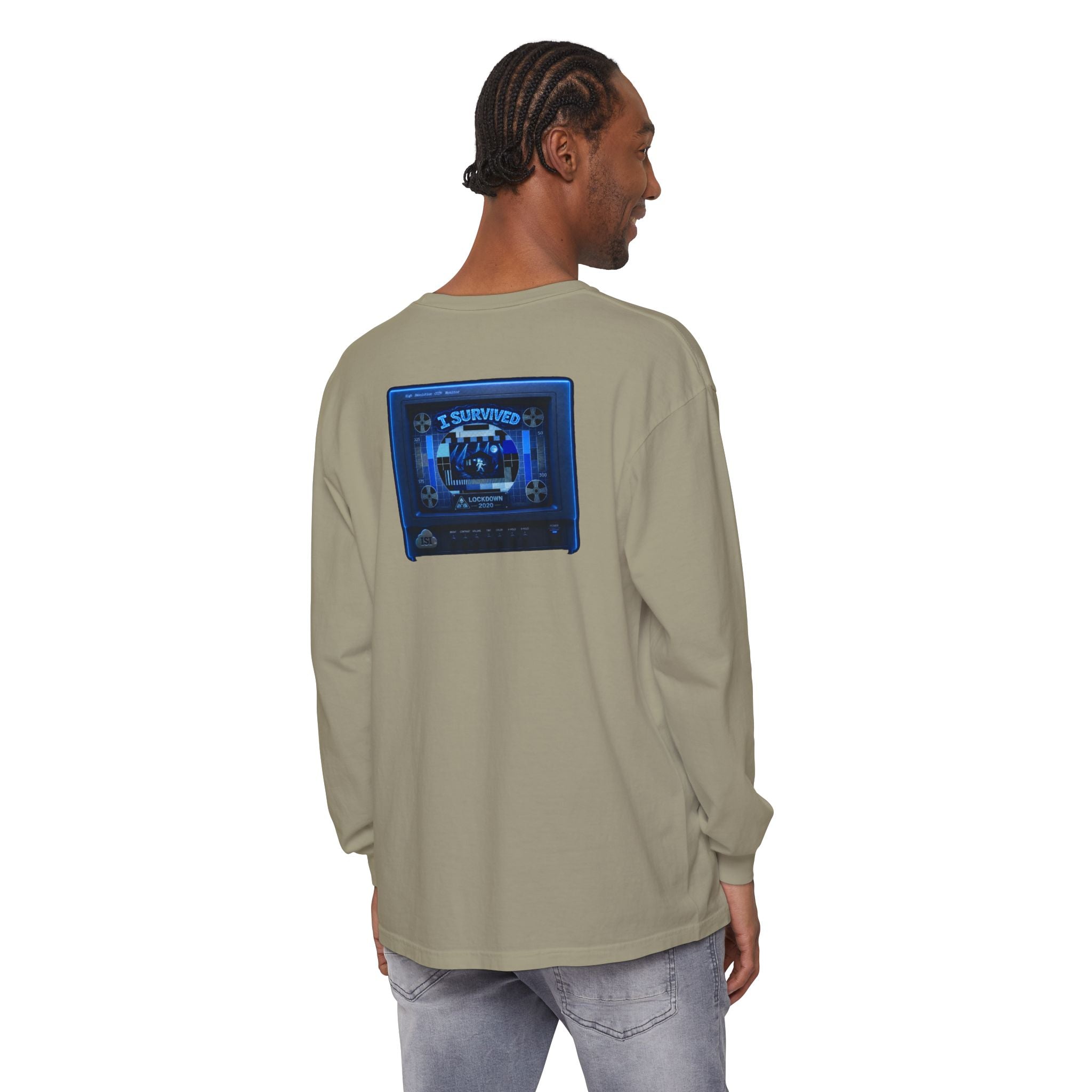 I Survived 2020 — "Please Stand By" Test Pattern Tee Lockdown Edition Summer Exclusive Unisex Garment-Dyed Long Sleeve T-Shirt