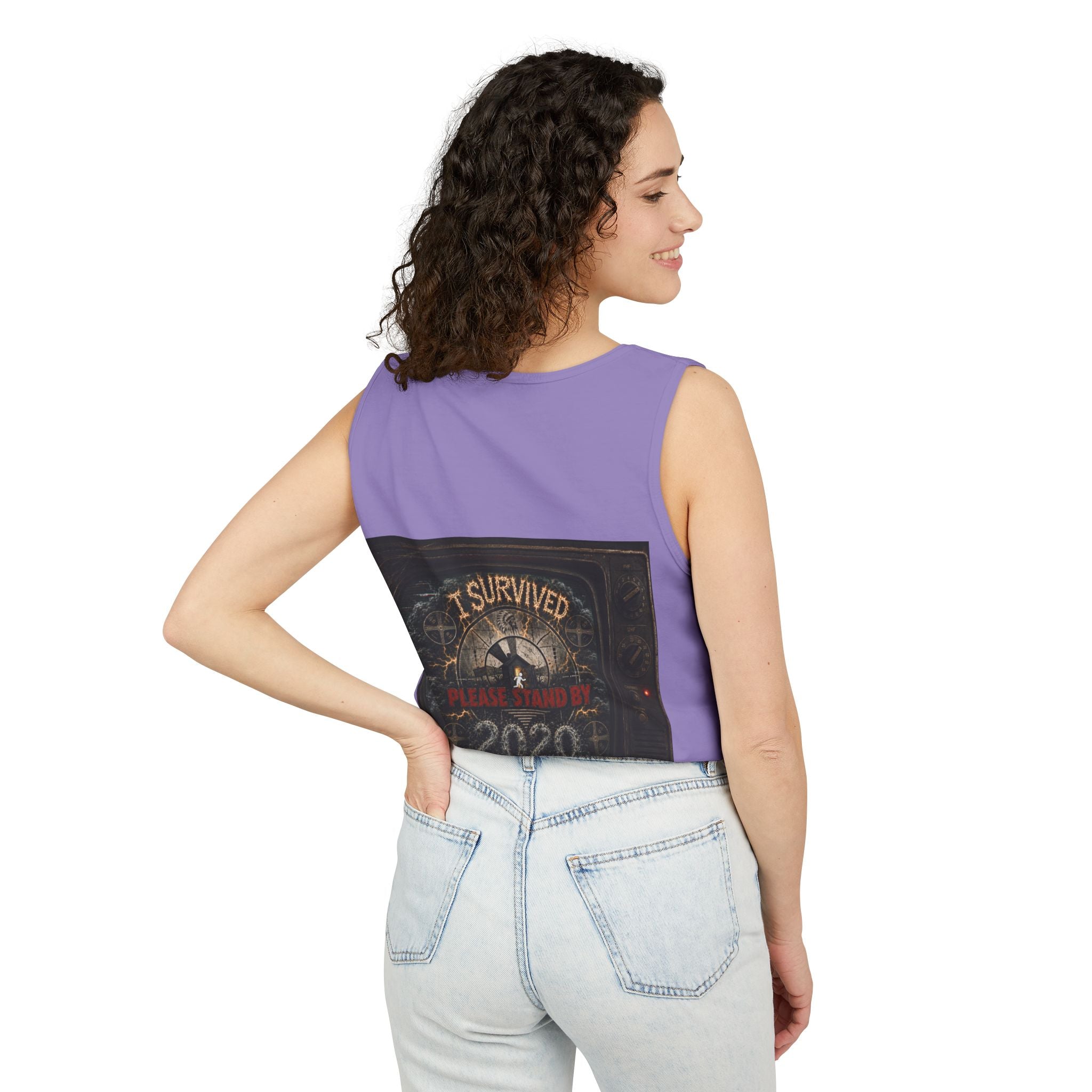 I Survived 2020 — "Please Stand By" Test Pattern Tee Summer Premier  Unisex Garment-Dyed Tank Top