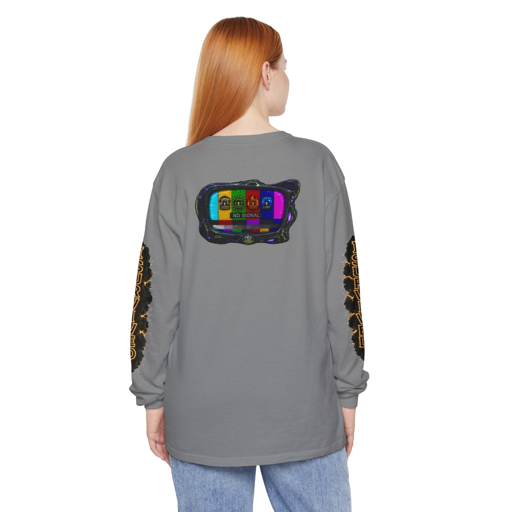 I Survived 2020 — "No Signal" Test Pattern Tee Special Edition Alien Broadcast Finale Summer Premiere Unisex Garment-Dyed Long Sleeve T-Shirt